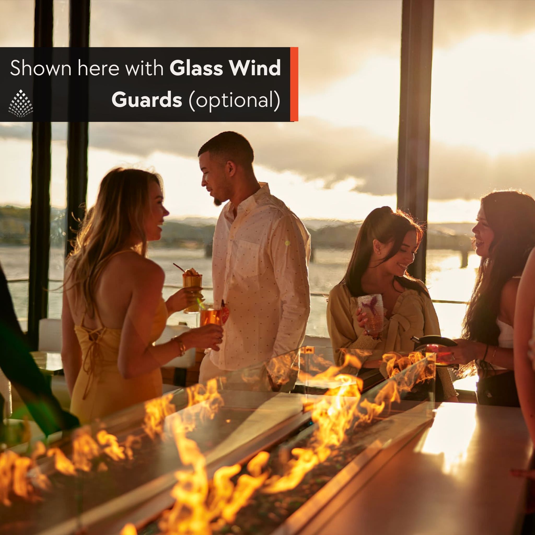 Newport Concrete Gas Fire Table - The Outdoor Plus