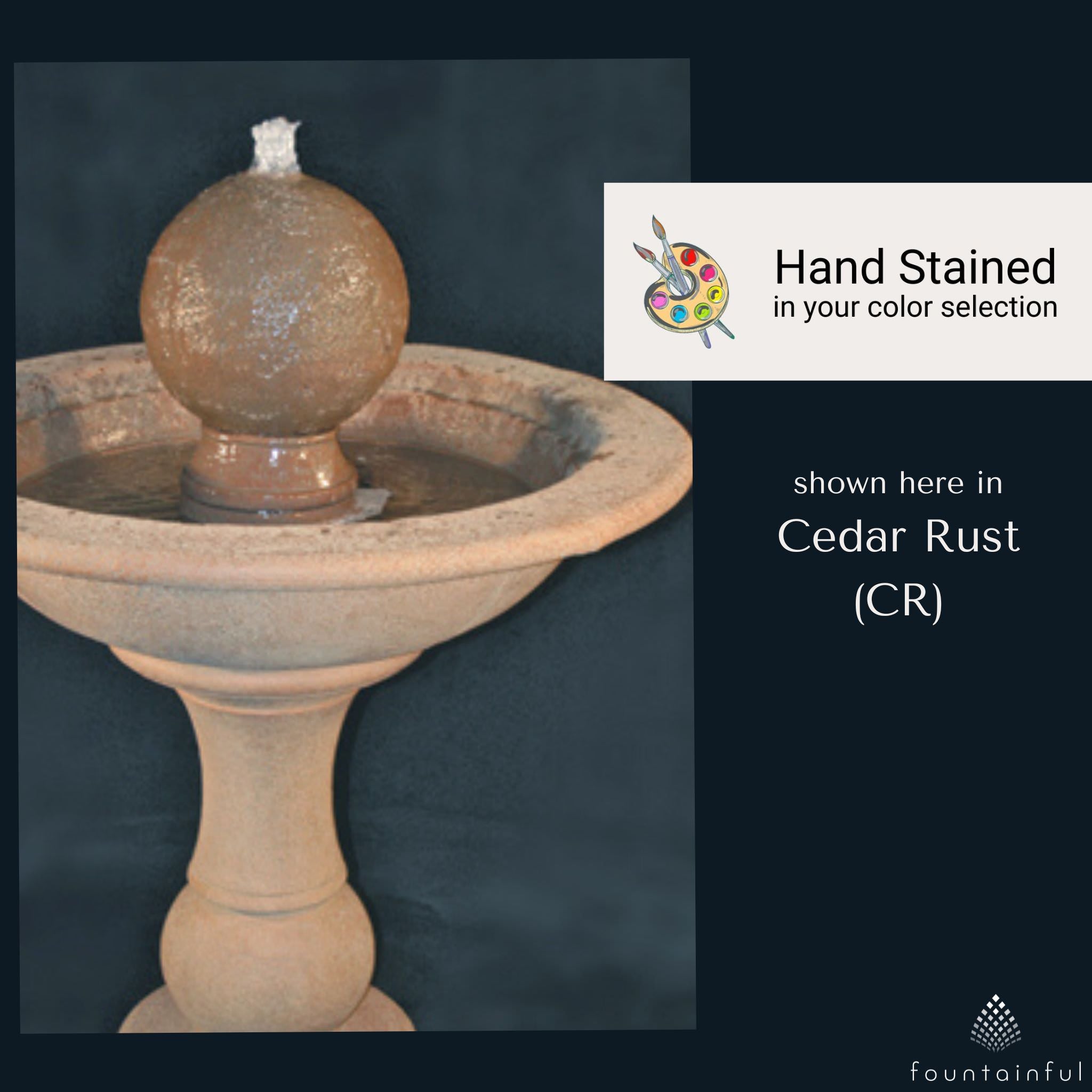 Tall Garden Sphere Concrete Bubbler Fountain - Fiore #214