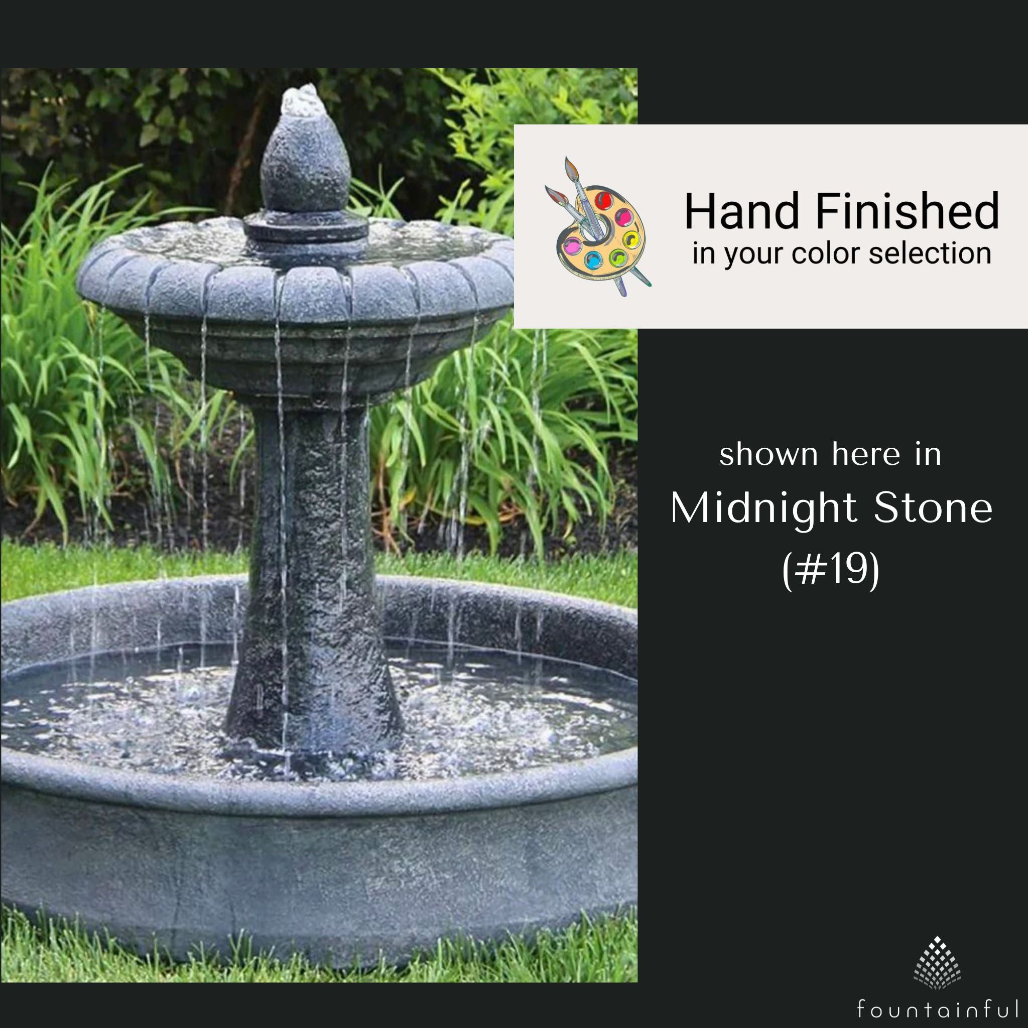 Hampton Concrete Fountain w/46" Pool - Massarellis #3873