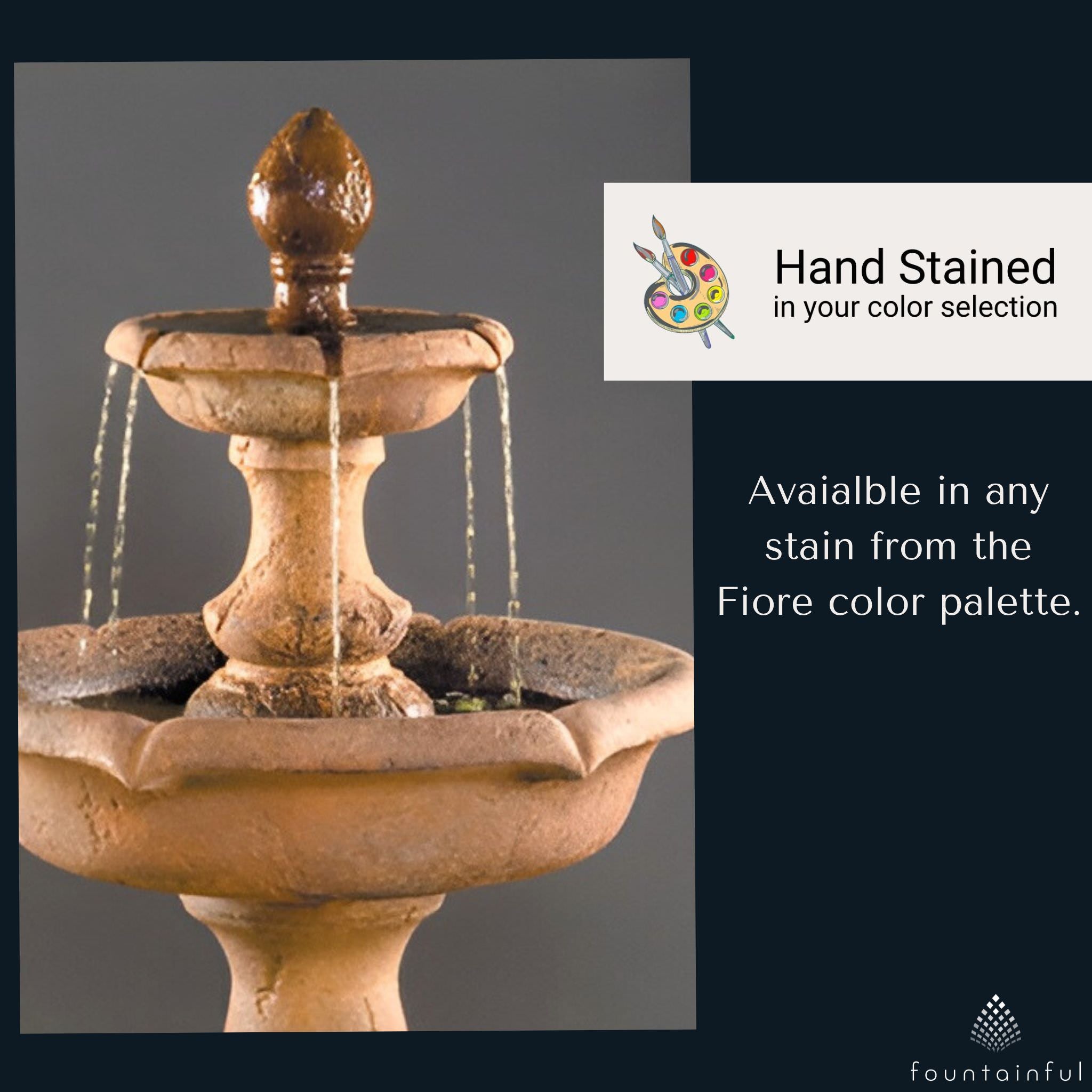 Vincenza 2-Tier Concrete Fountain - Fiore #LG142