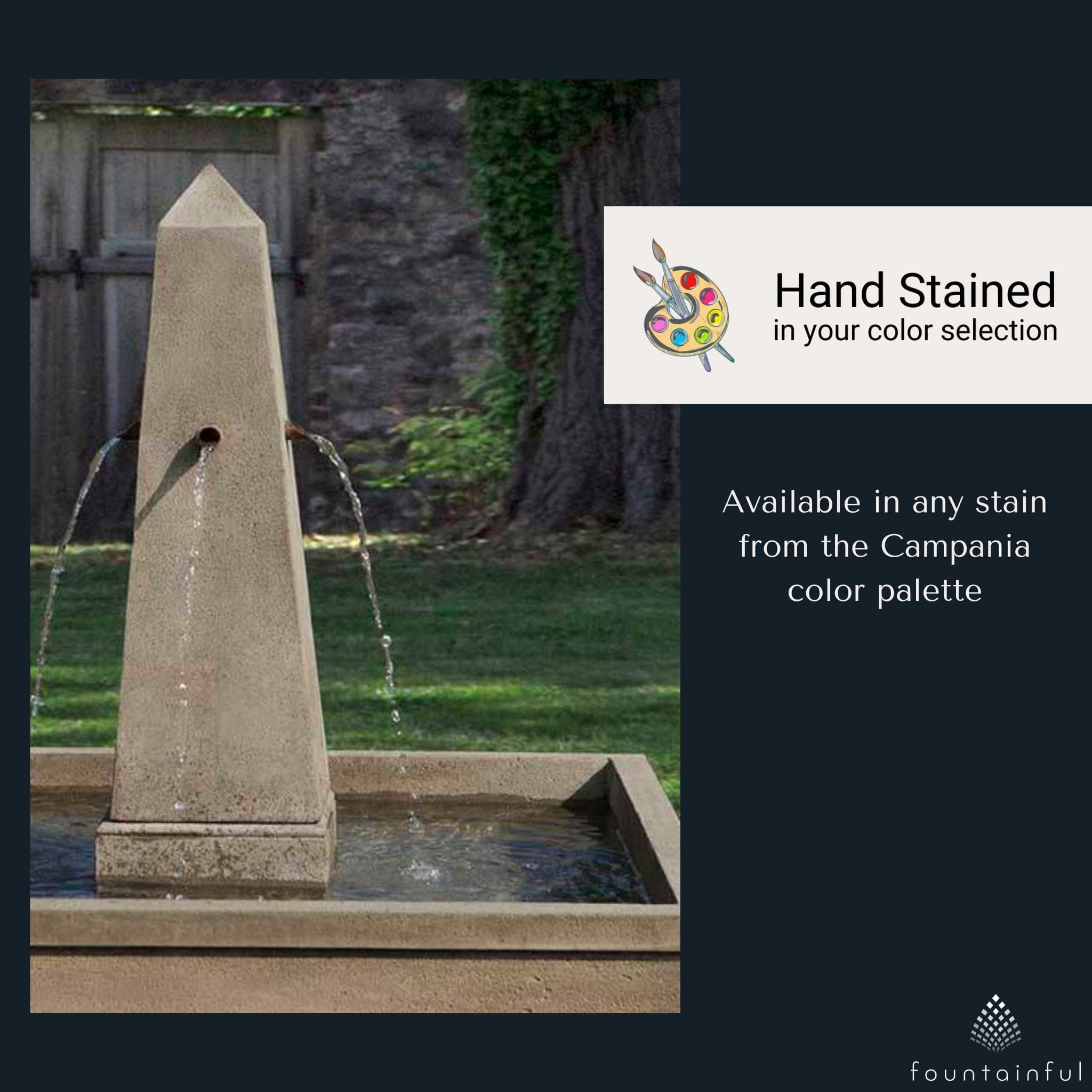 St. Remy Concrete Obelisk Pond Fountain - Campania #FT281