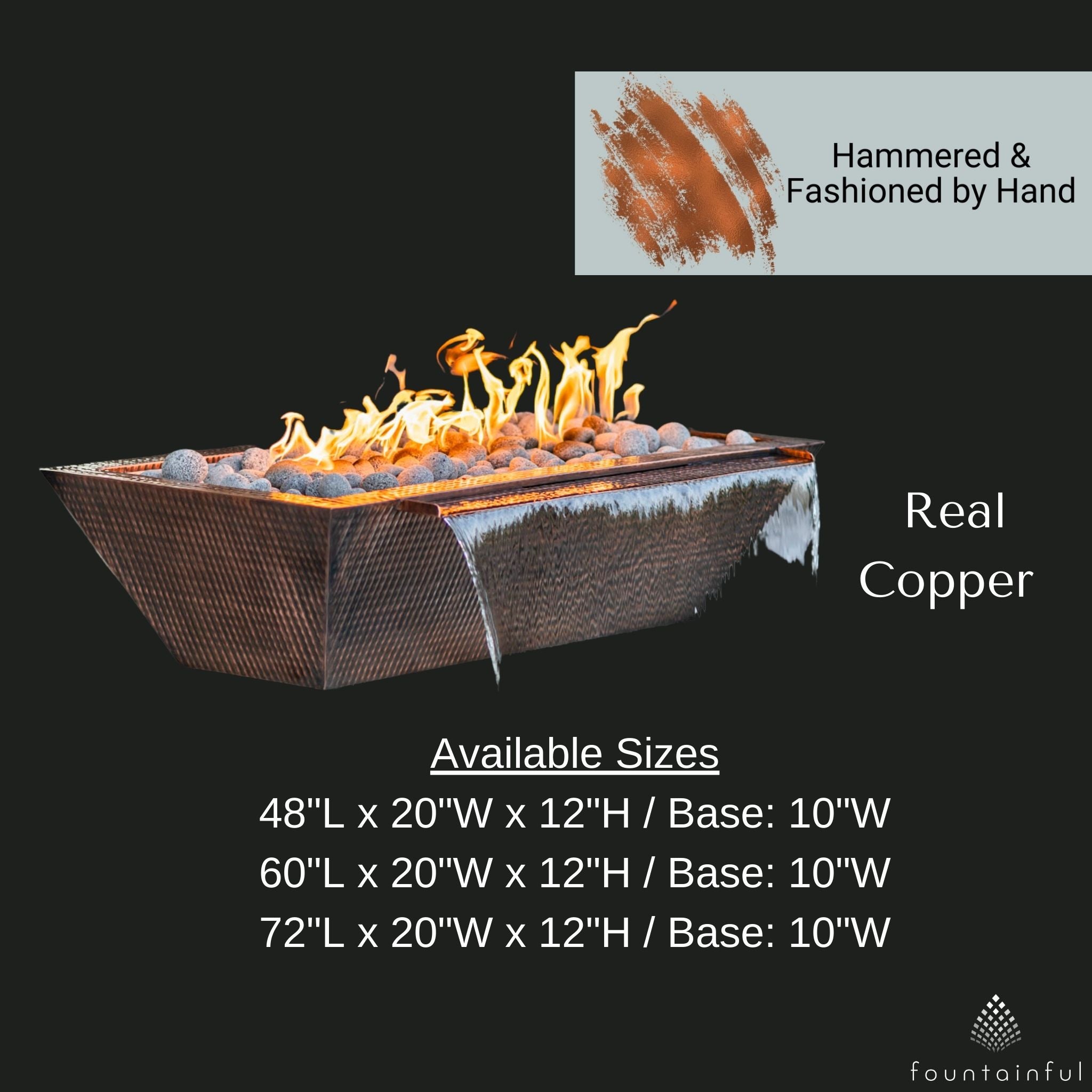 "Maya" Linear Copper Fire & Water Bowl - The Outdoor Plus