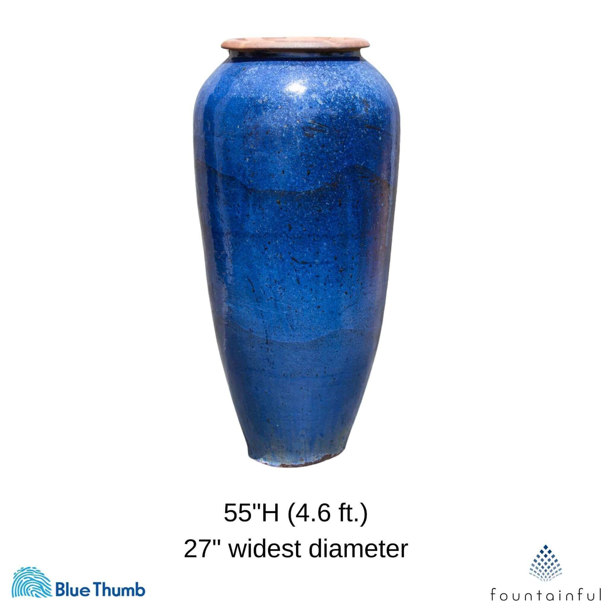 55" Tuscany Vase "Cobalt Blue" Water Fountain - Complete Kit - Blue Thumb