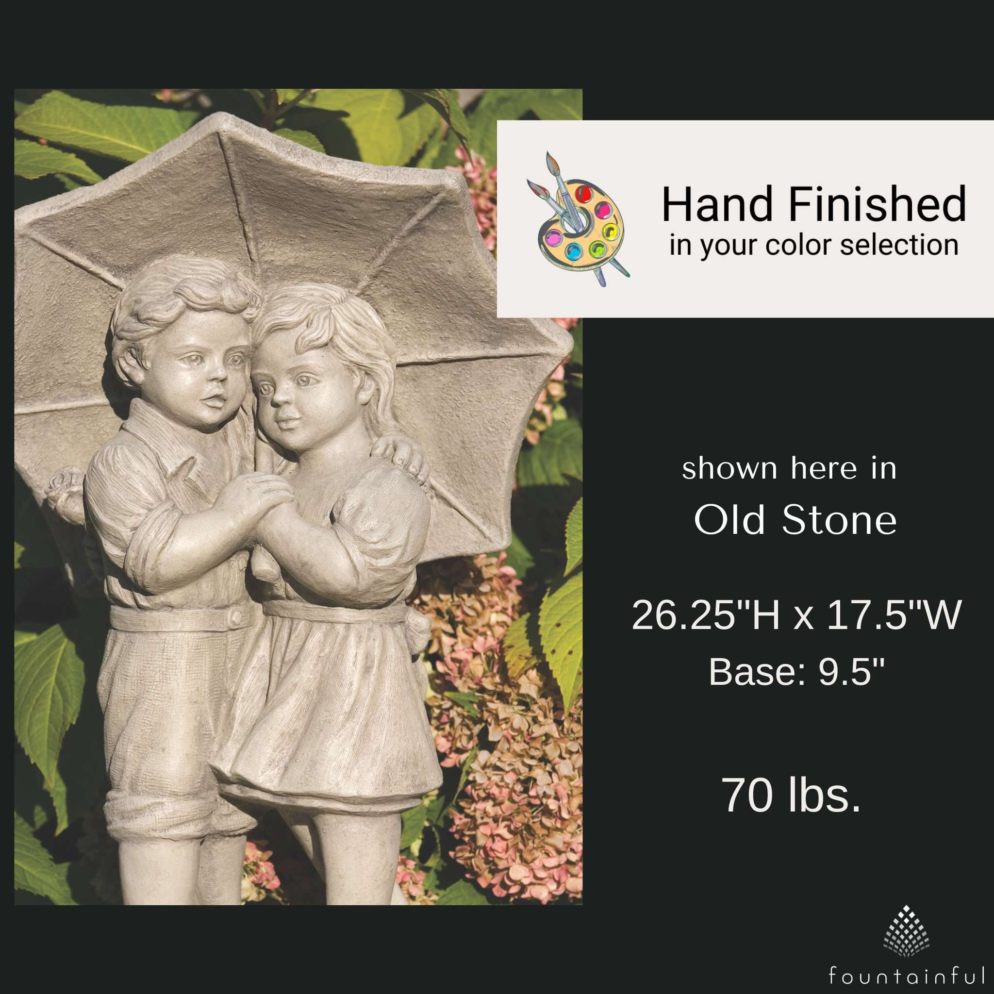 Rainy Day Children Concrete Garden Statue - Thumbnail 3