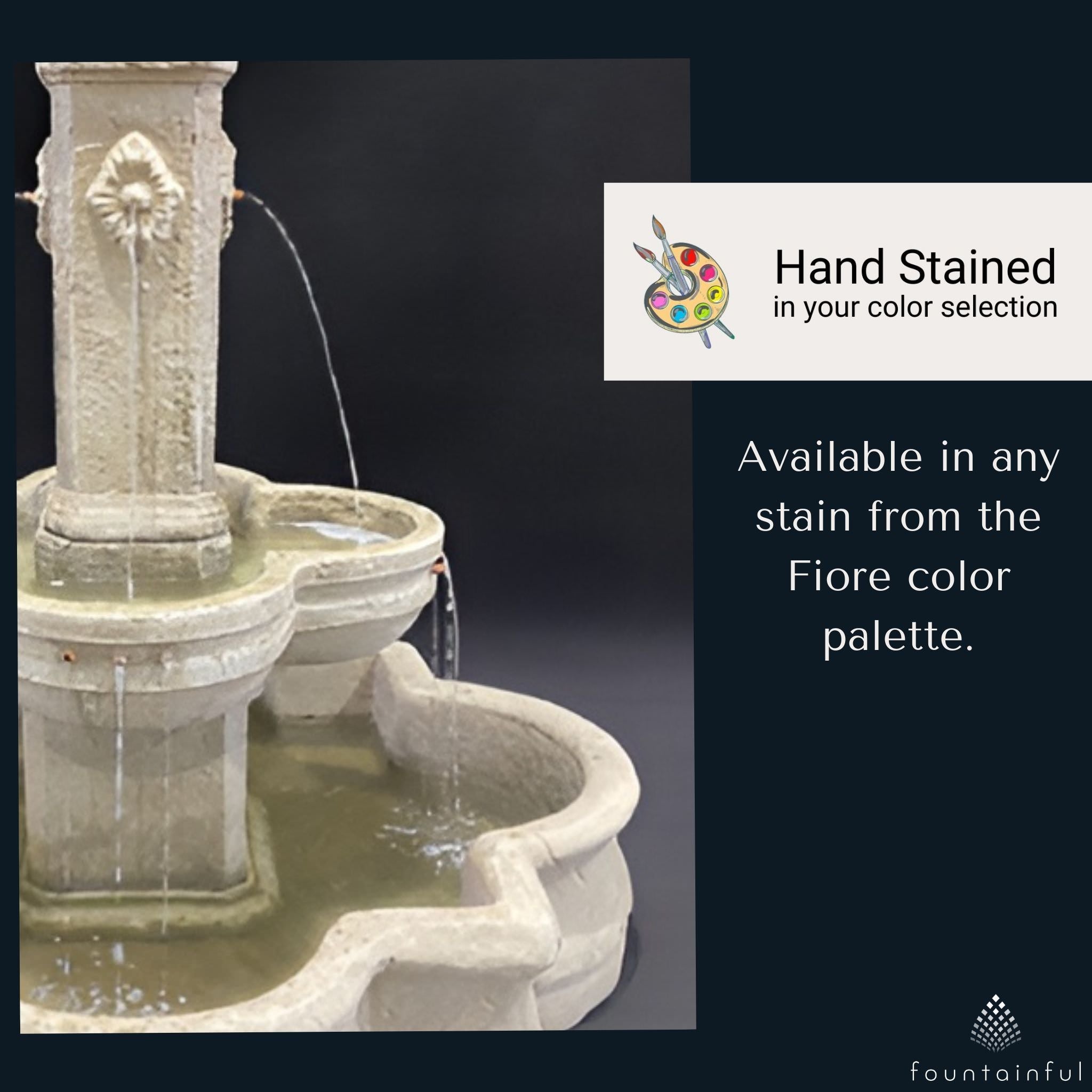 Diamante Courtyard Fountain with Basin - Fiore #271FAQ