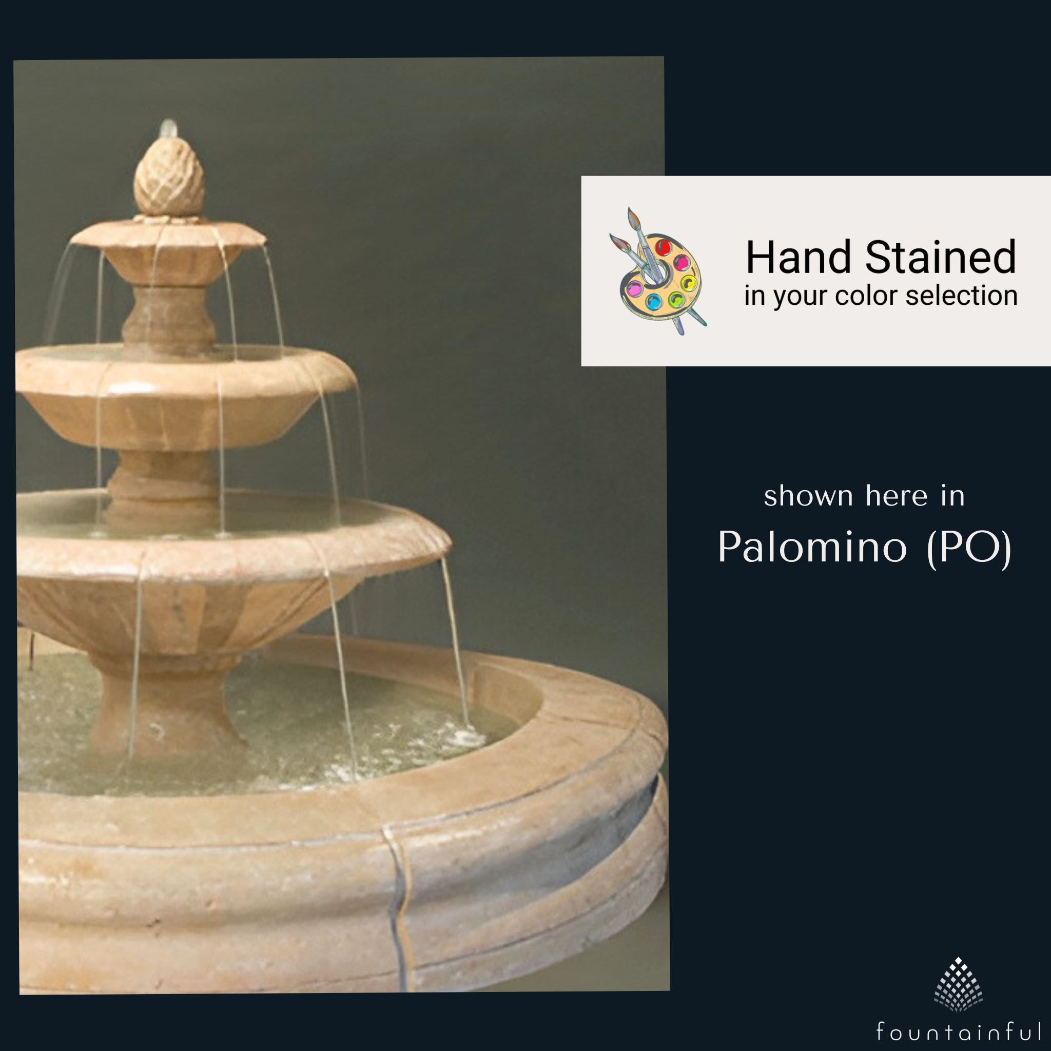 Venetian 3-Tier Concrete Pond Fountain - Fiore #2087