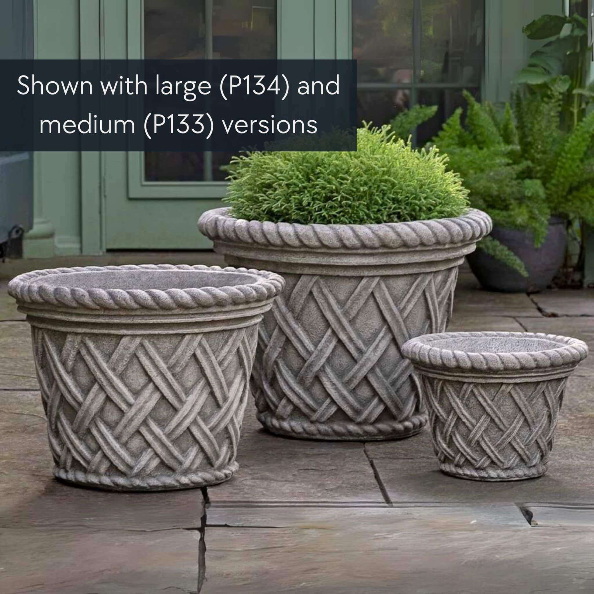 English Weave Small Concrete Planter - Campania #P132