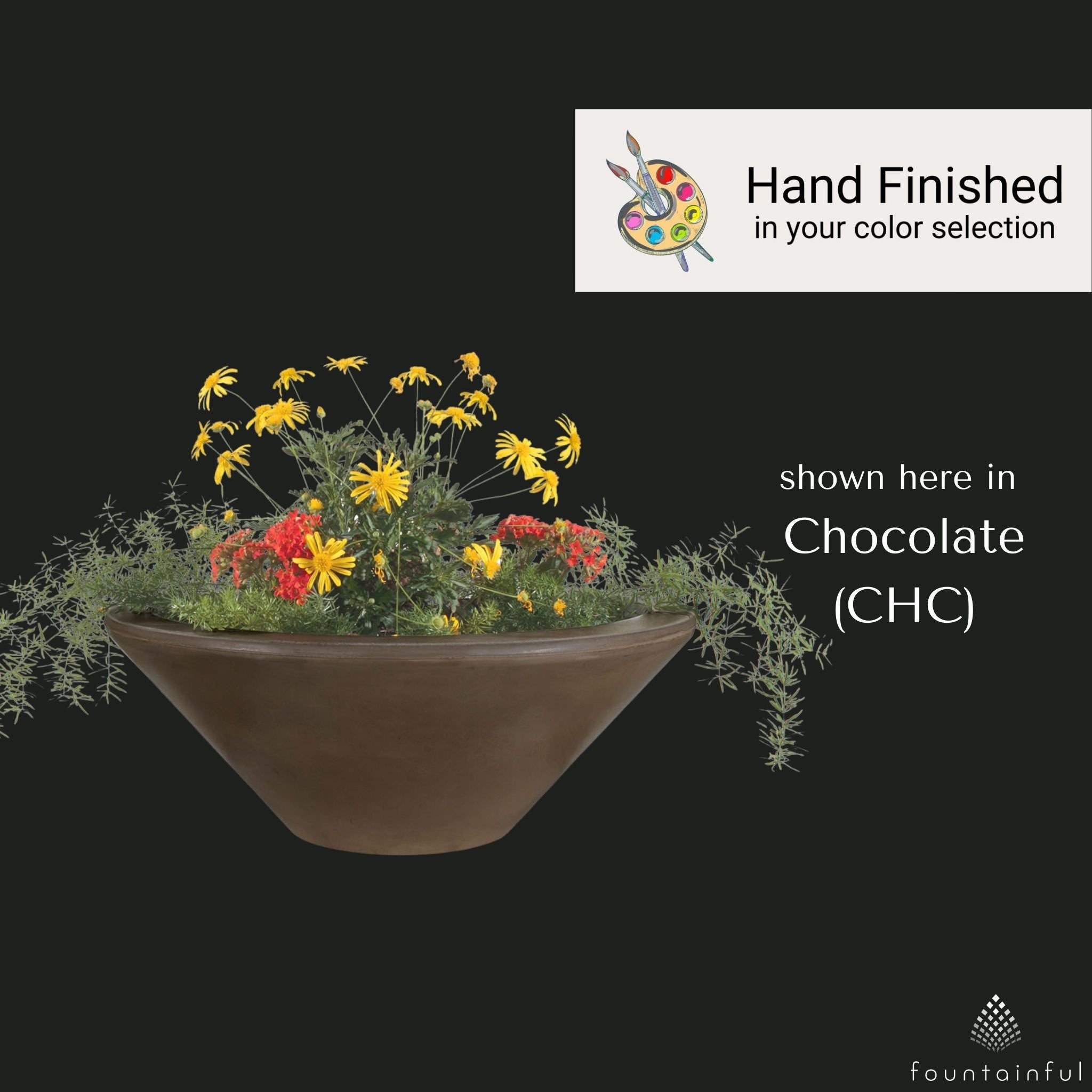 Cazo Wood Grain Concrete Planter Bowl - Thumbnail 3