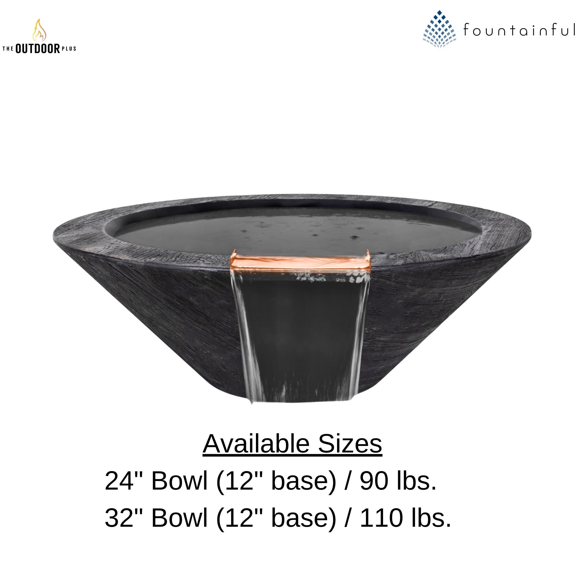 "Cazo" Wood Grain Concrete Water Bowl - The Outdoor Plus