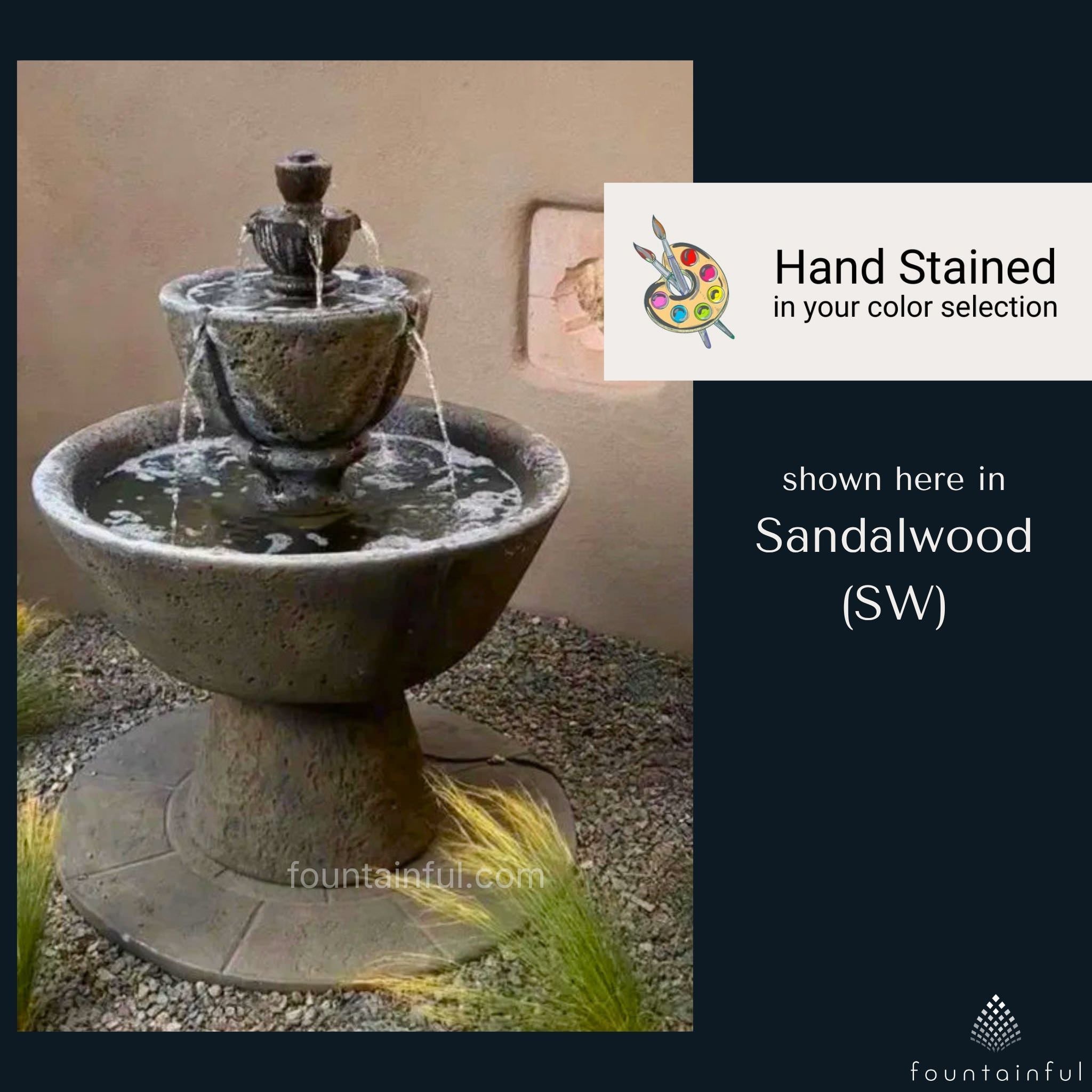 Tuscan Garden 3-Tier Concrete Fountain - Fiore #2122