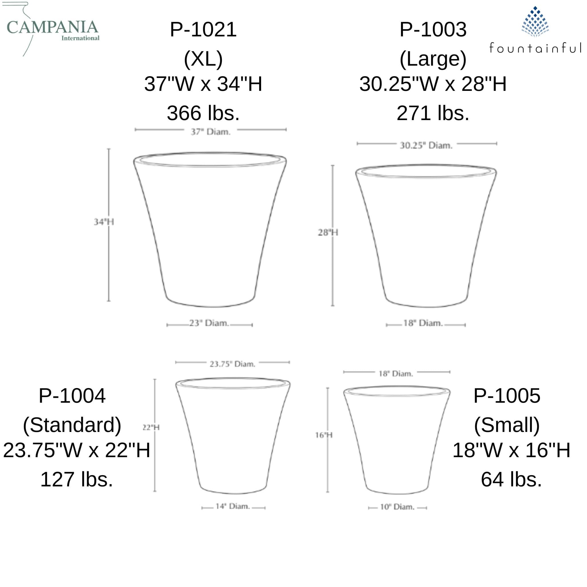 Verve Modern Concrete Planters - Campania