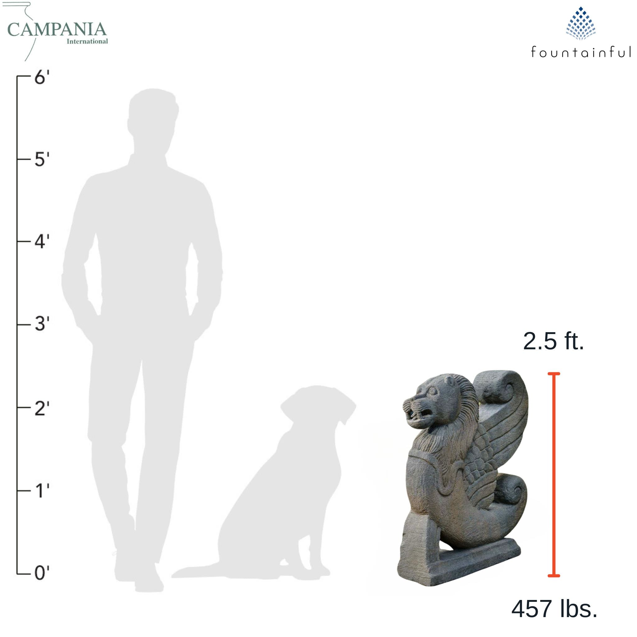 Antique Winged Lion Garden Statue - Thumbnail 2