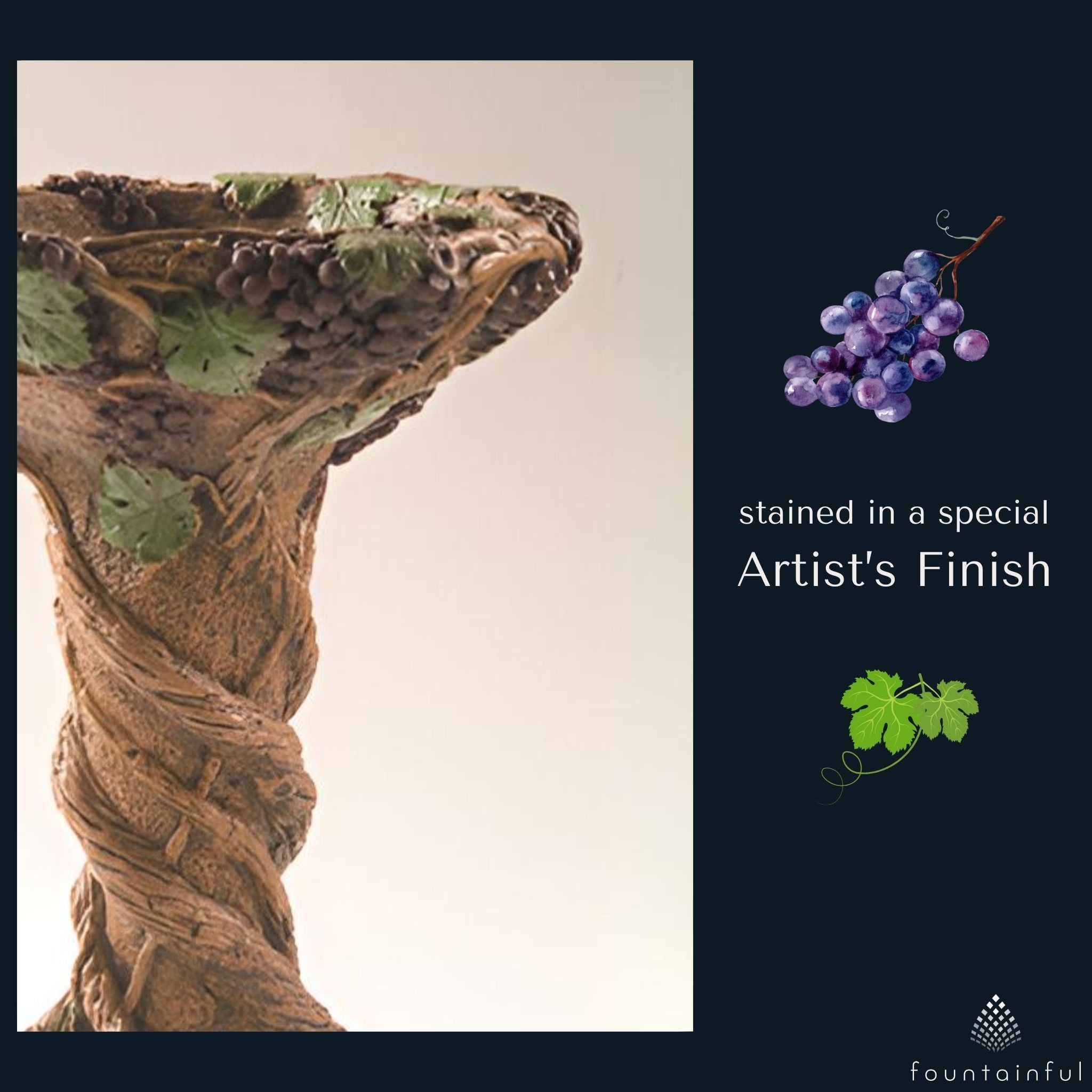 Vineyard Concrete Bird Bath - Fiore #413