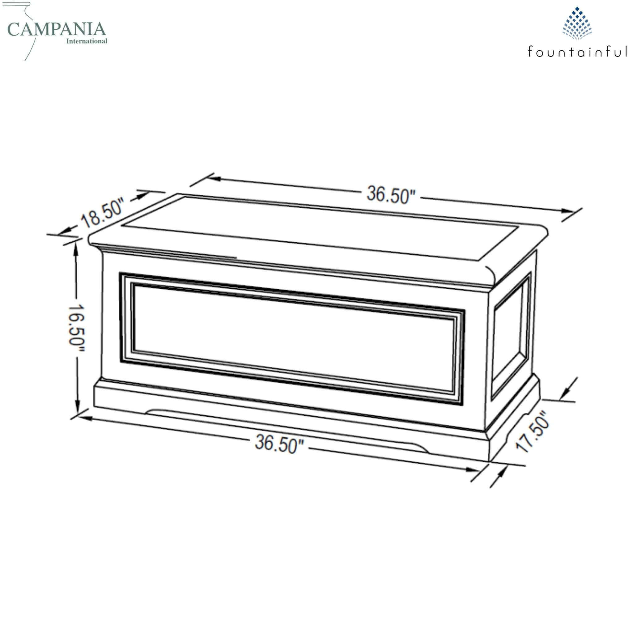 Orleans Medium Window Box Concrete Planter - Campania #P640