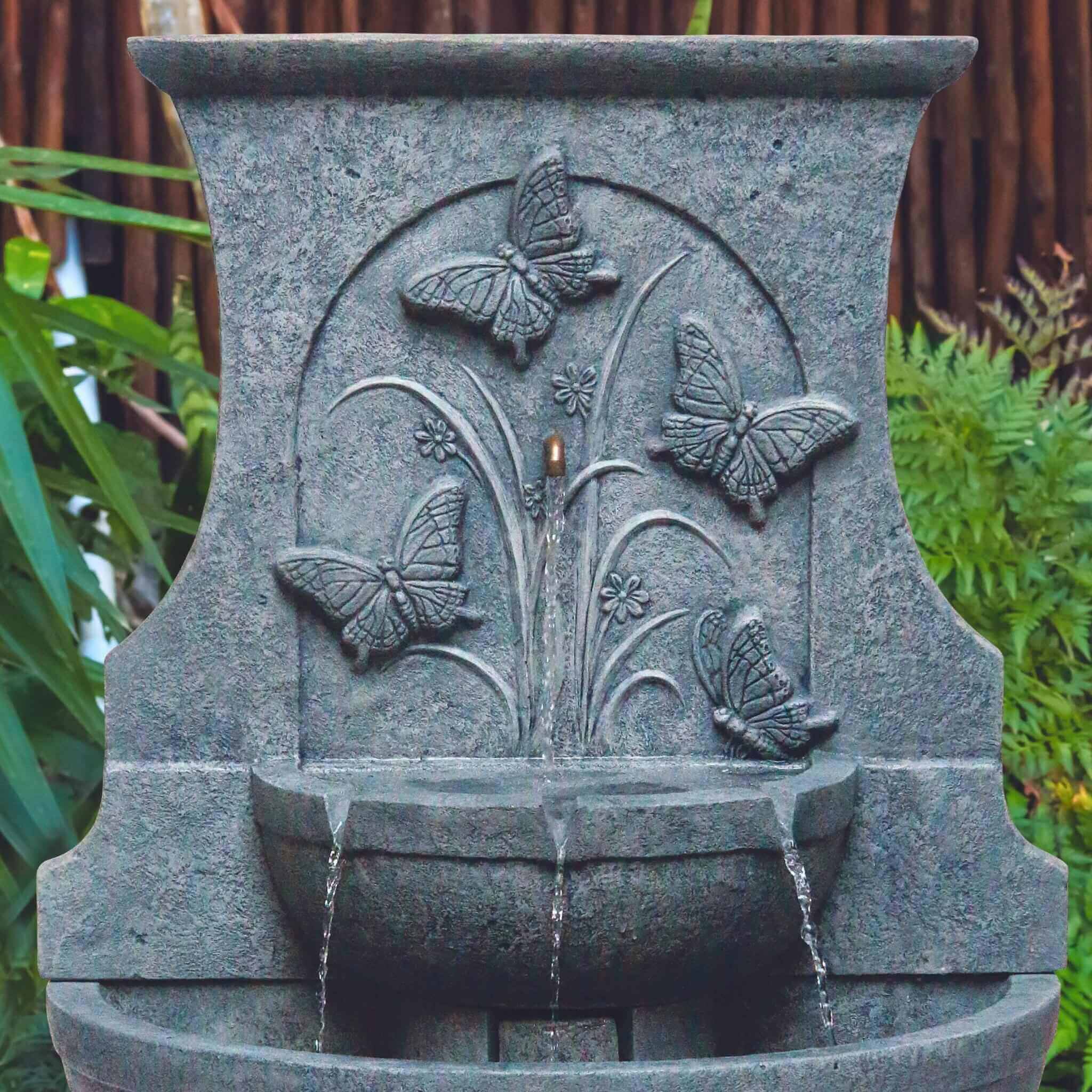 Fortuna Butterfly Concrete Wall Fountain - Massarellis #3807