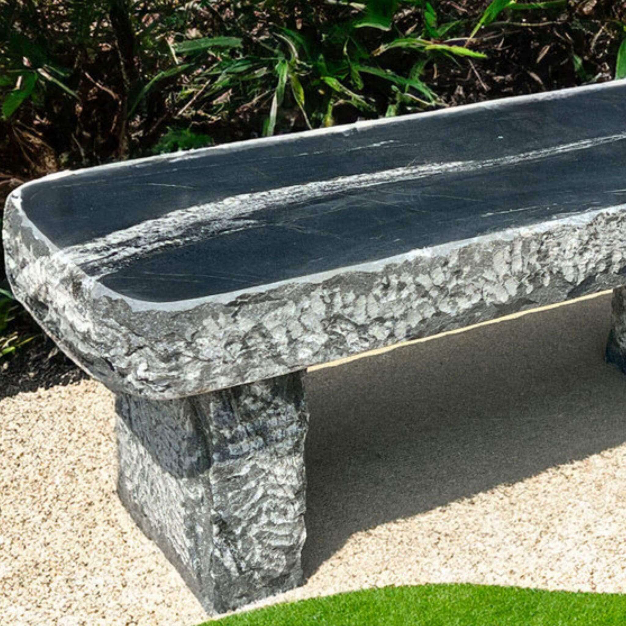 Mountain Wave Granite Garden Bench - 48" - Blue Thumb