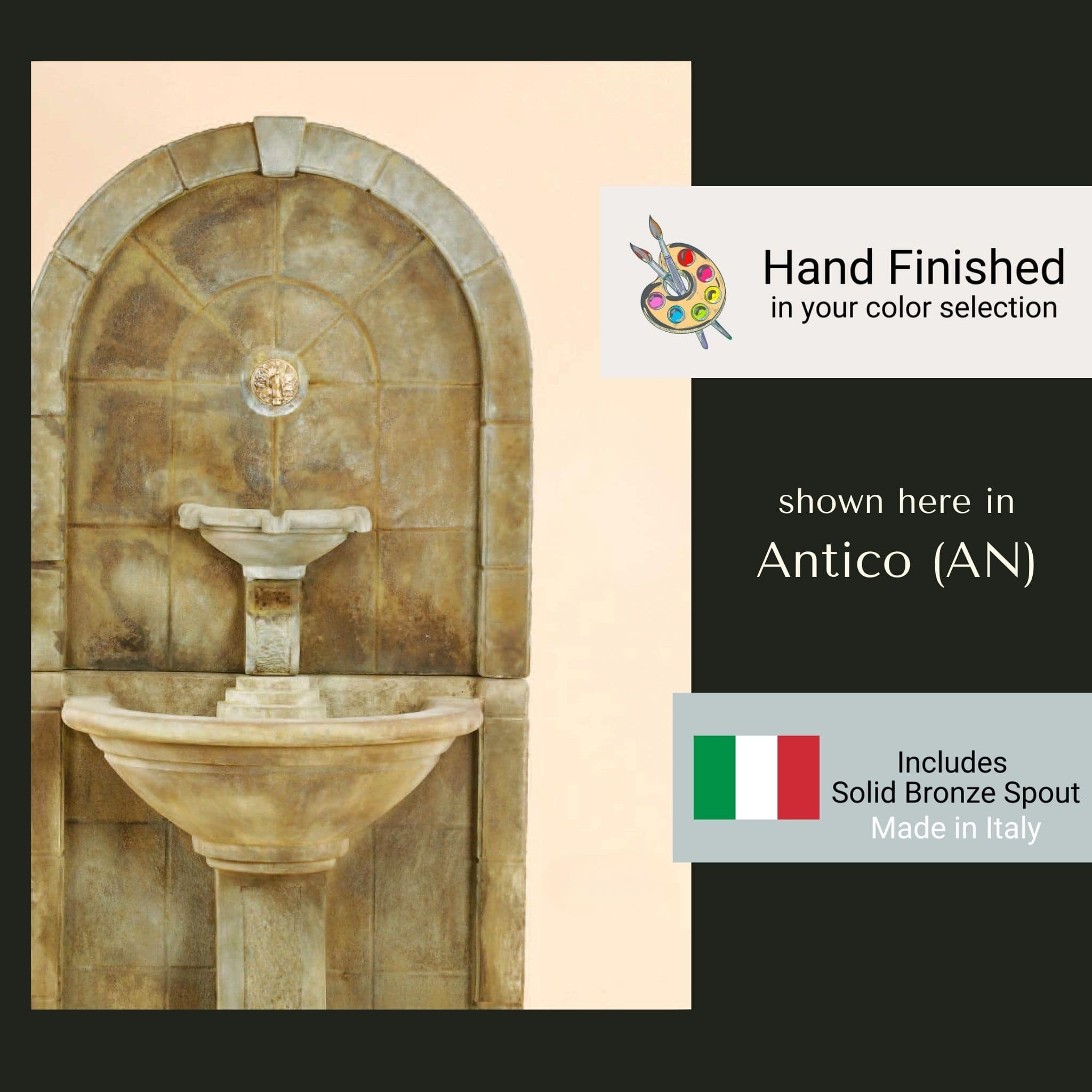 Amalfi Concrete Wall Fountain - Giannini #1135