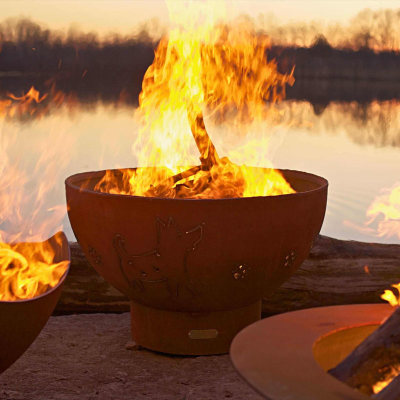 "Funky Dog" Gas Fire Pit in Steel - Fire Pit Art