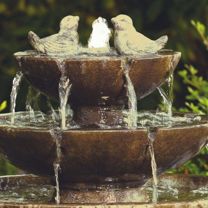 Tranquility Birds 3-Tier Concrete Fountain - Massarellis