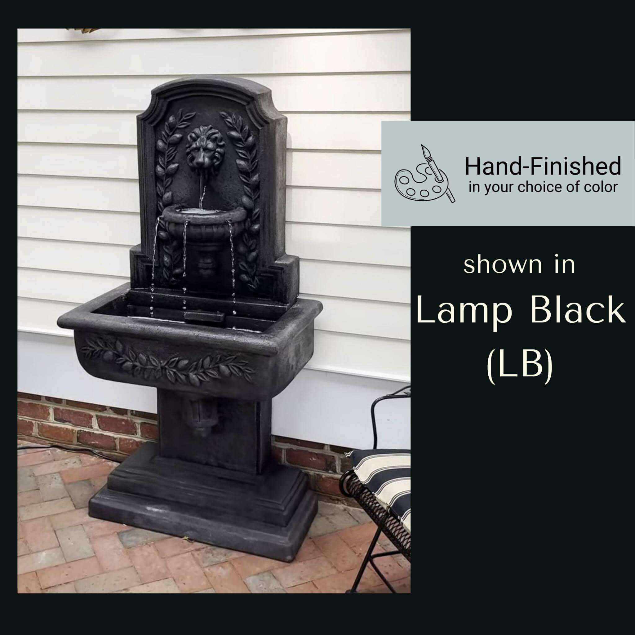 クラウンアクアオブジェ Sorrentine Lion Head Concrete Wall Fountain - Giannini Garden