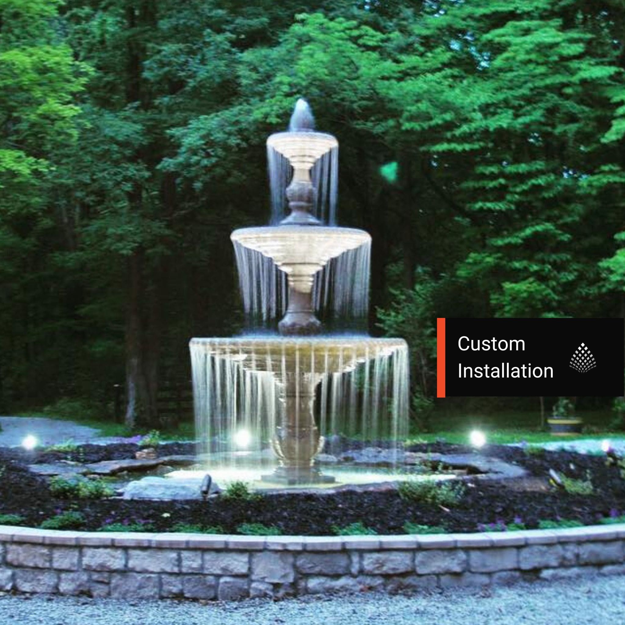 Four Seasons 3-Tier Fountain with 12-foot Bracci Basin - Fiore #2134