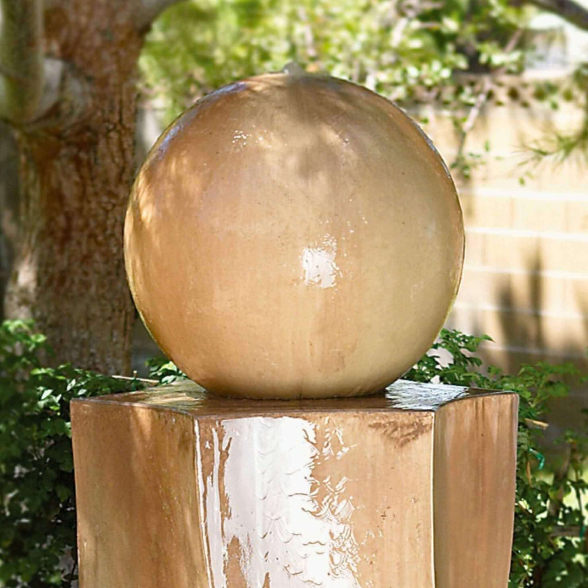 Vortex and Ball Modern Concrete Fountain - GIST Fountains