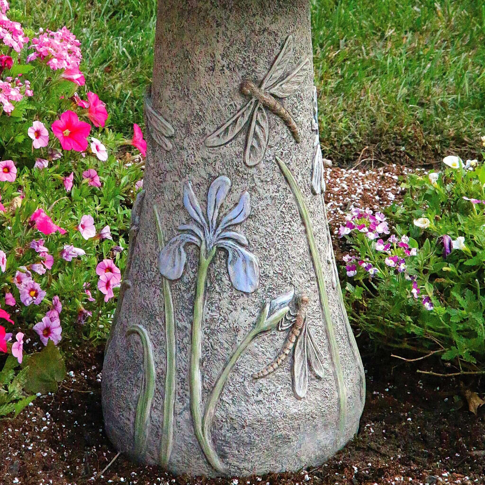 Massarelli's Dragonfly & Flowers Bird Bath - Thumbnail 2