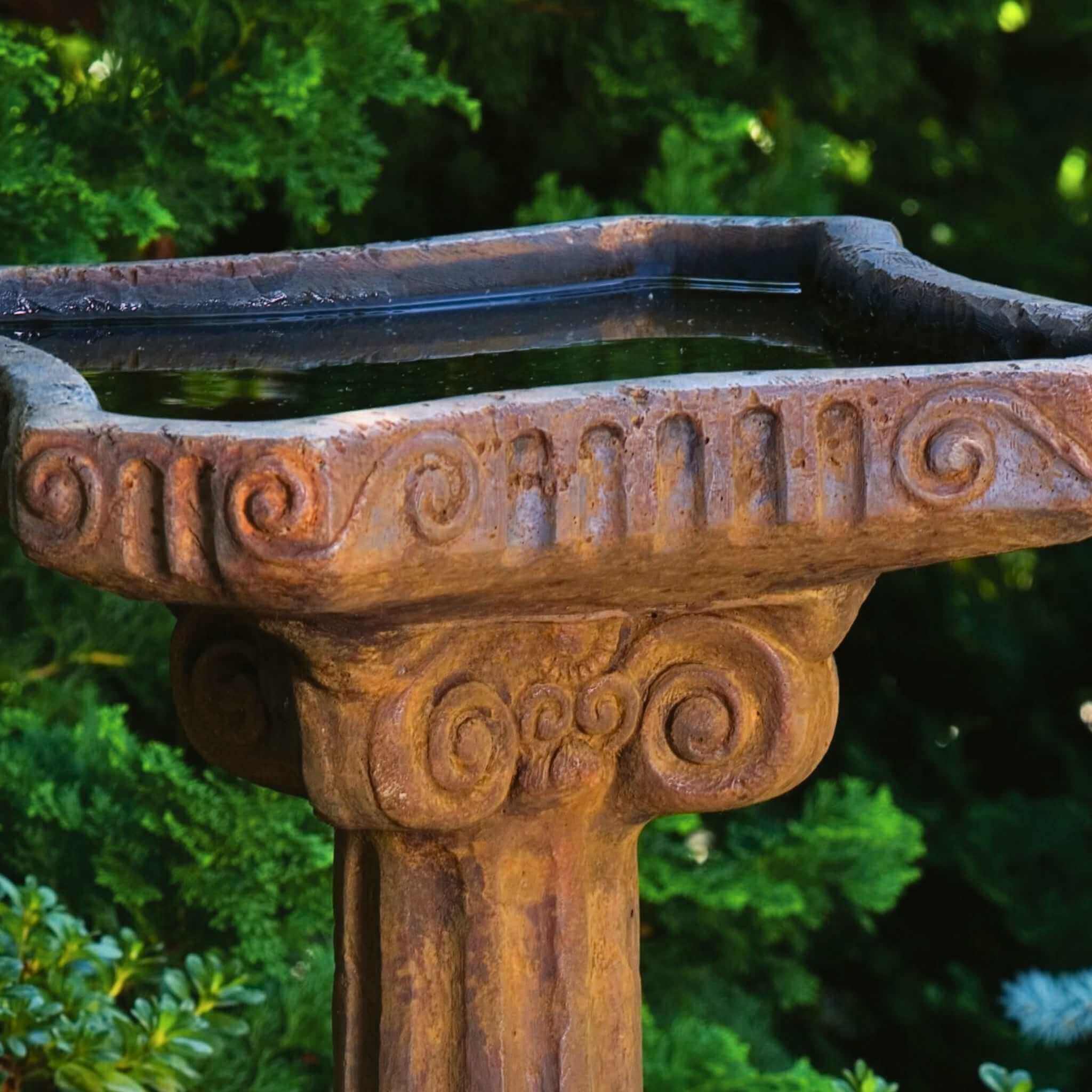 Massarelli's Fluted Concrete Bird Bath