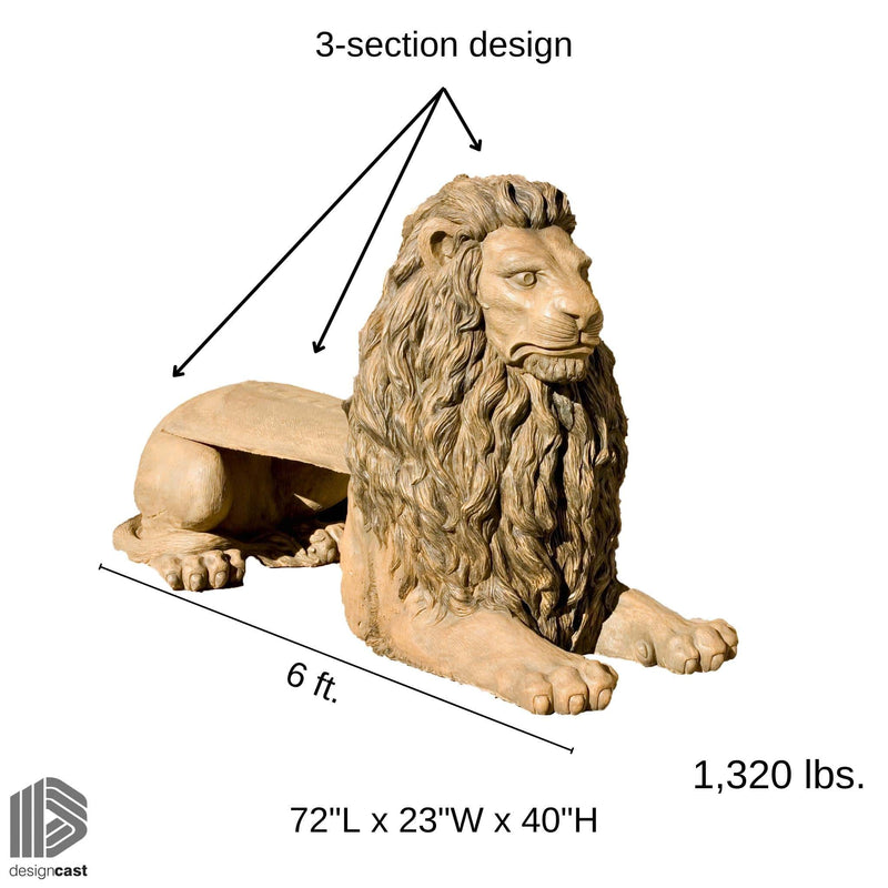 Lion Concrete Garden Bench - Phoenix Design Cast
