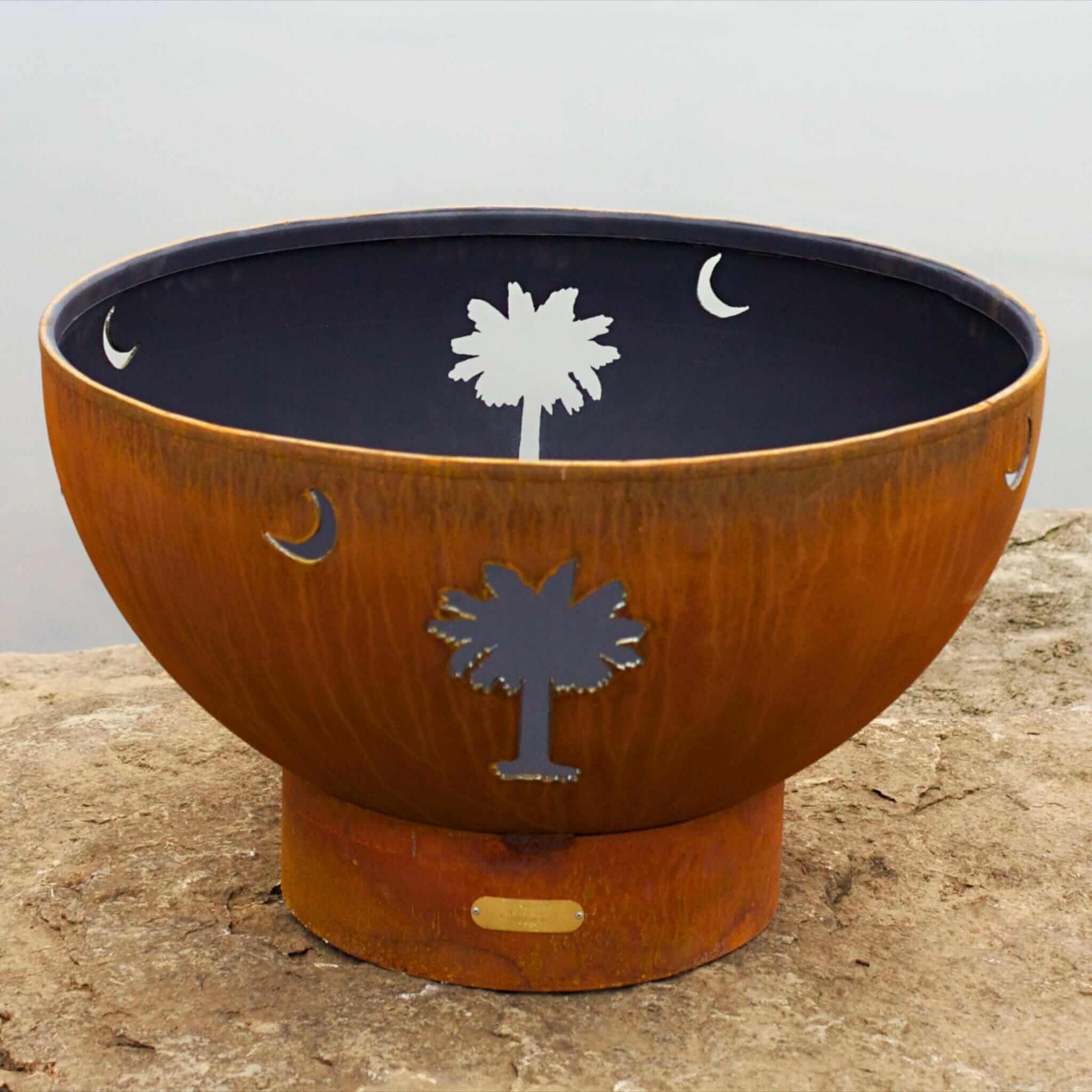 "Tropical Moon" Wood Burning Fire Pit in Steel - Fire Pit Art