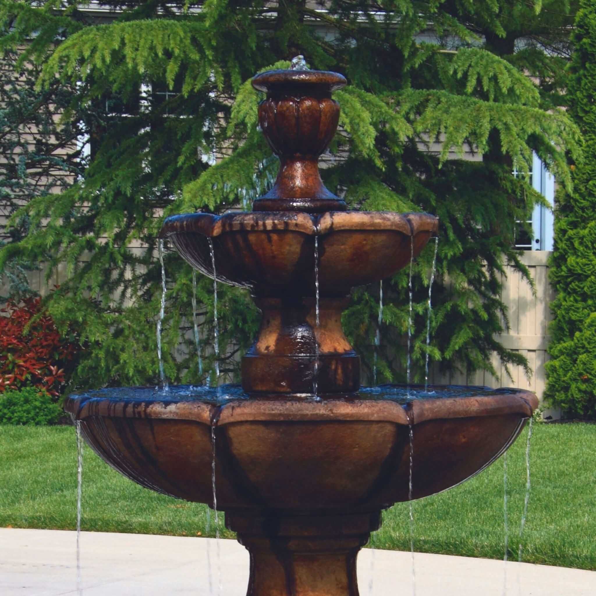 Charlotte 2-Tier Concrete Fountain w/Pool - Thumbnail 3