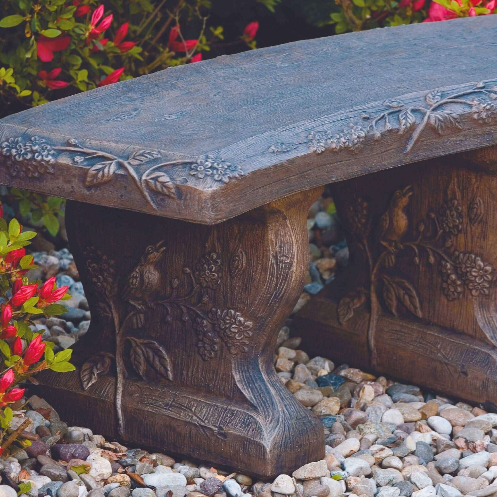 Petite Woodscape Concrete Garden Bench - Thumbnail 2