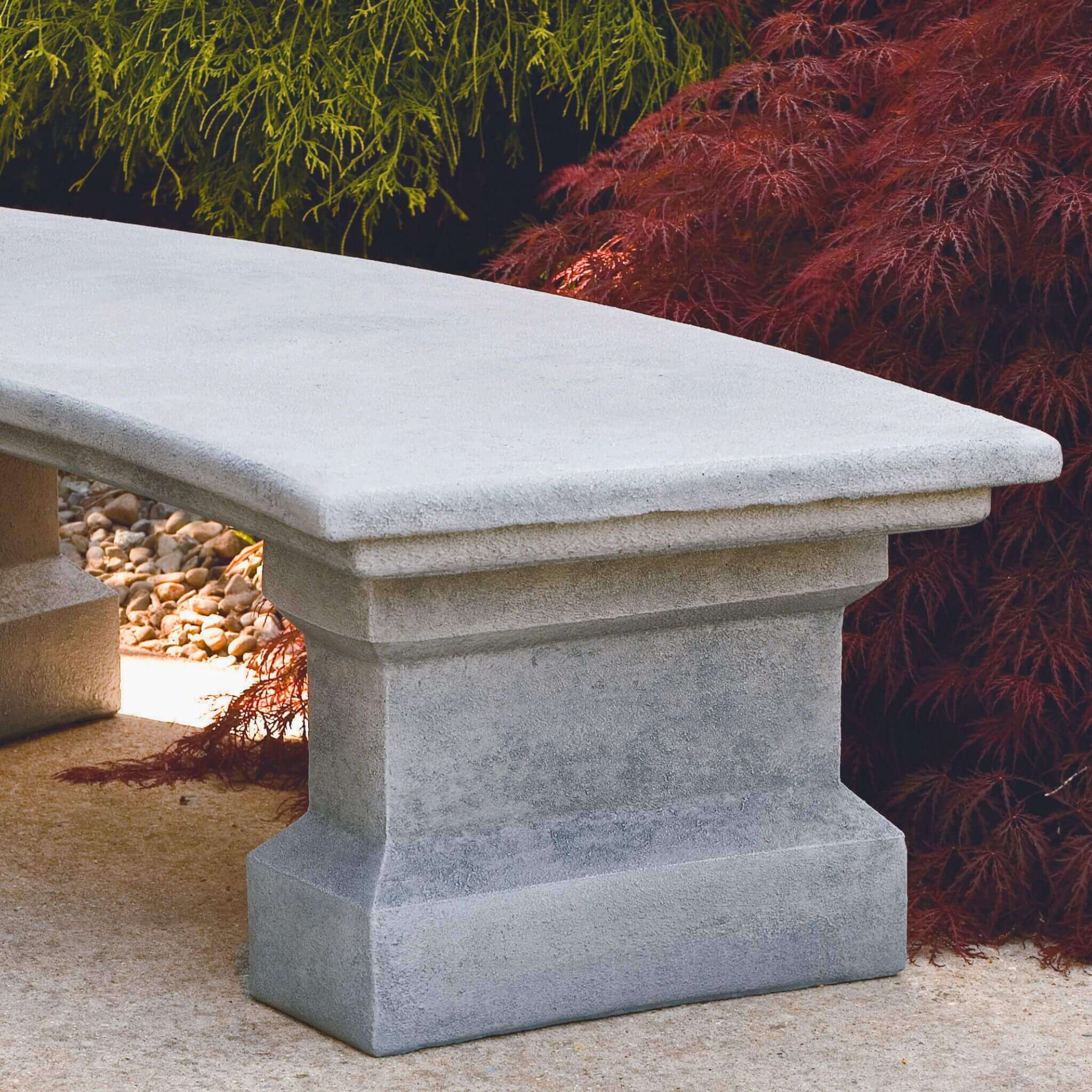 Classic Curved Concrete Garden Bench - Massarellis #4945