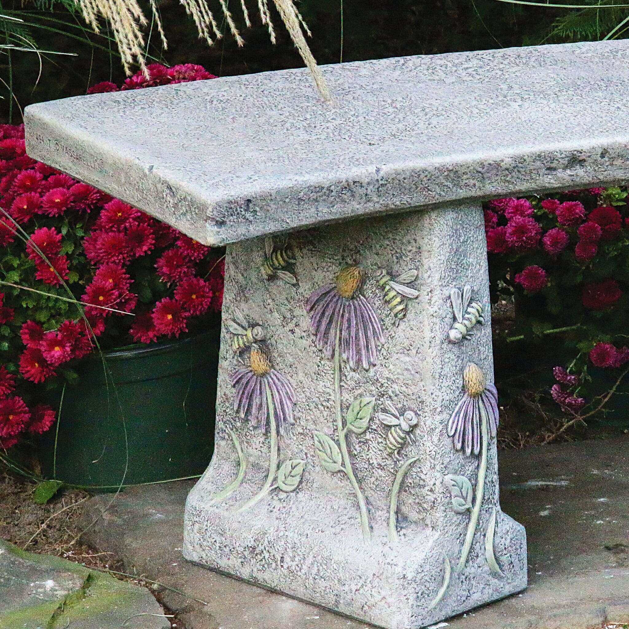 Honeybee Concrete Garden Bench - Massarellis #4172