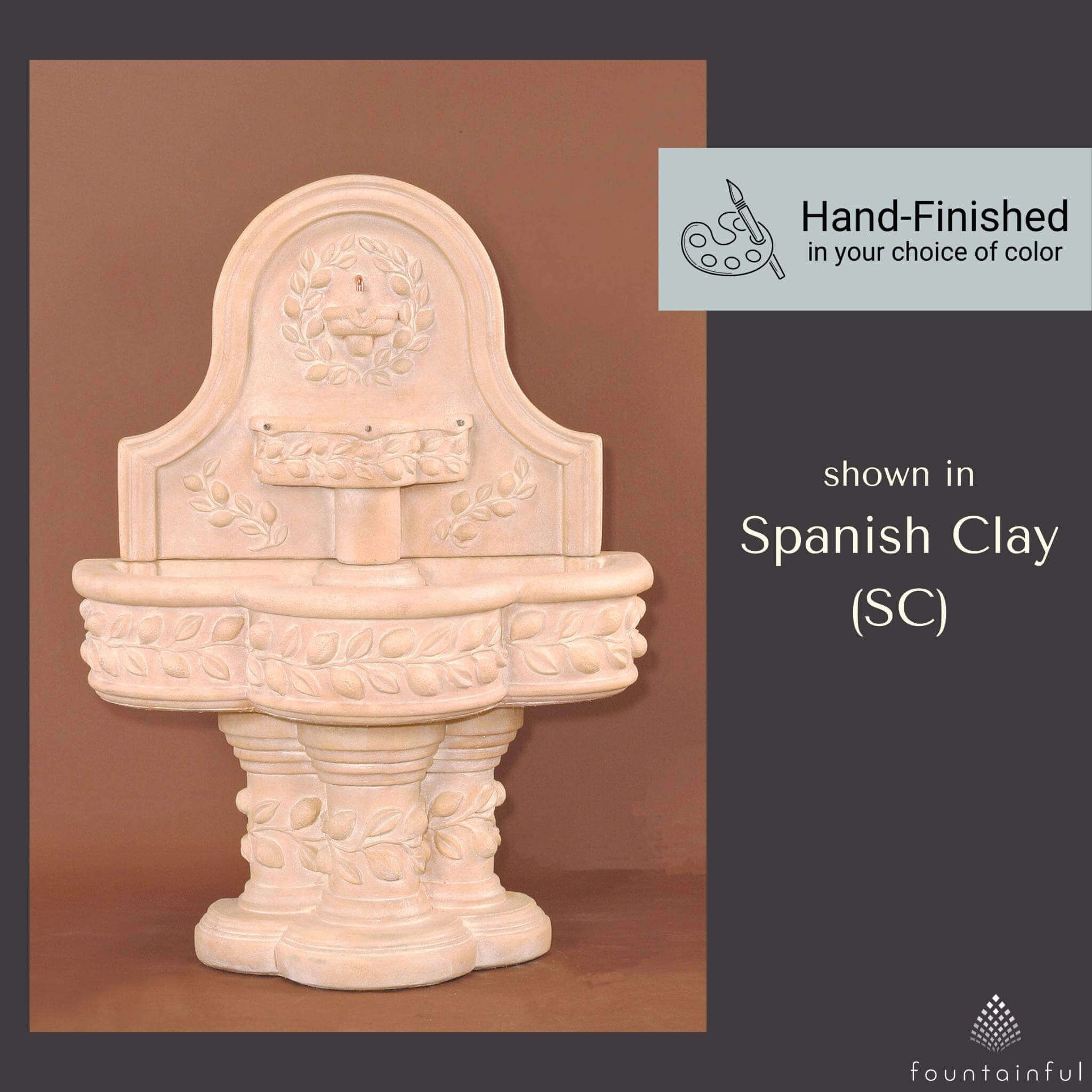 Deruta Lemon 3-Tier Wall Fountain - Giannini Garden Ornaments