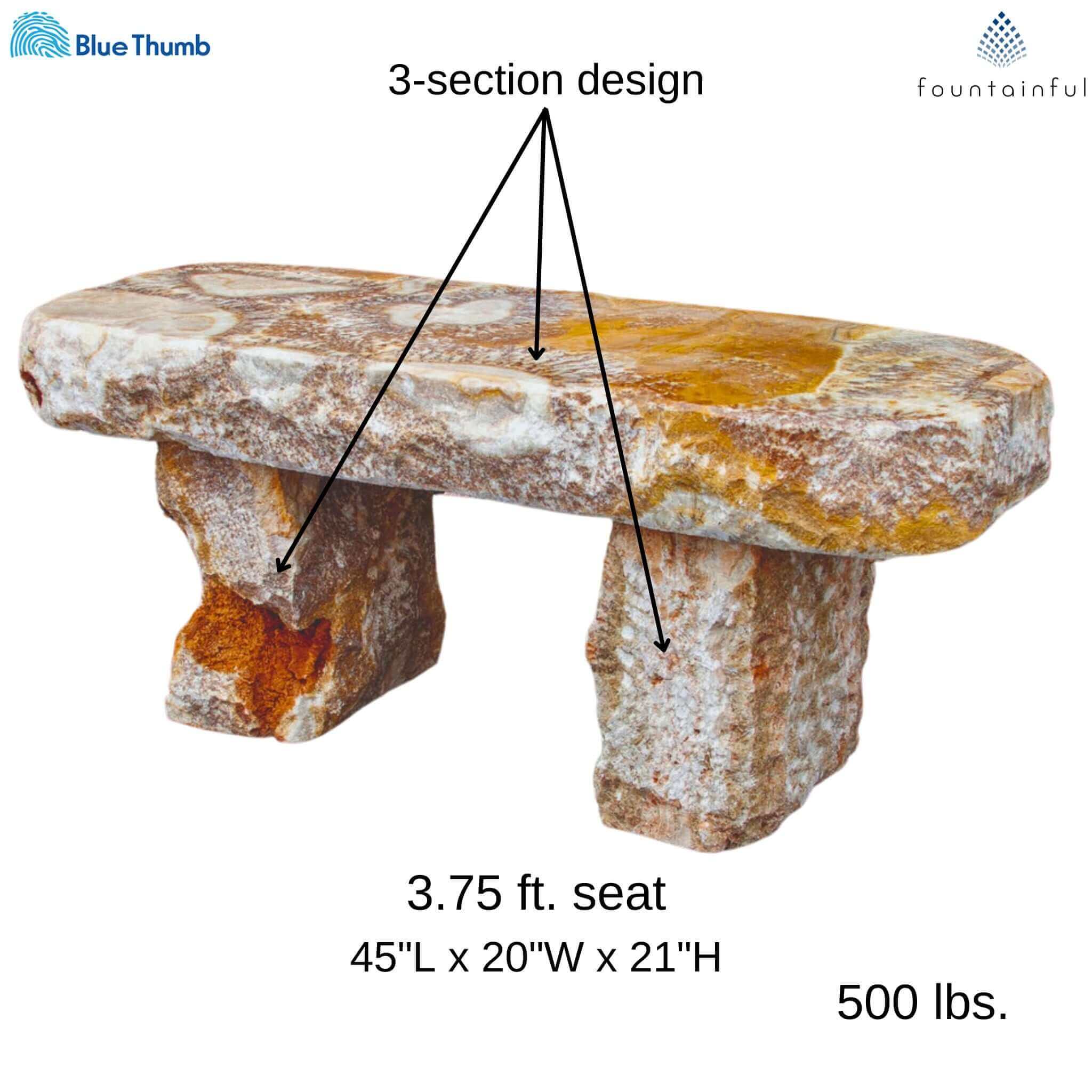 Yellow Onyx Garden Bench - Thumbnail 4