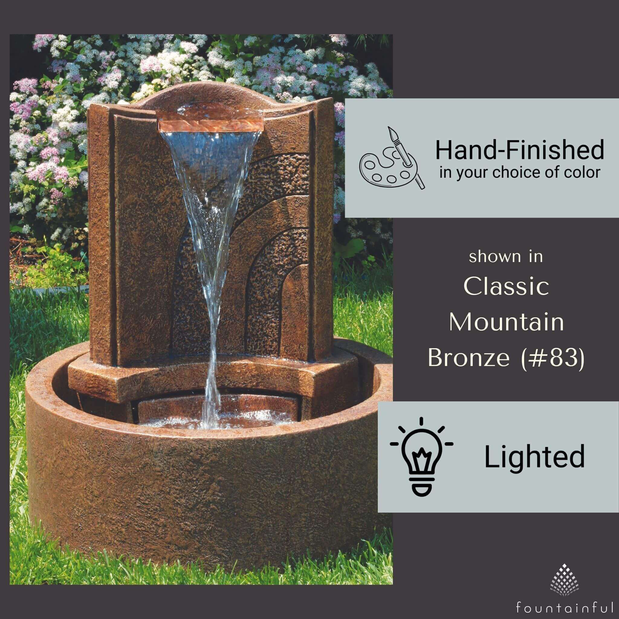 Lido Concrete Fountain w/Lights - Massarellis #3502
