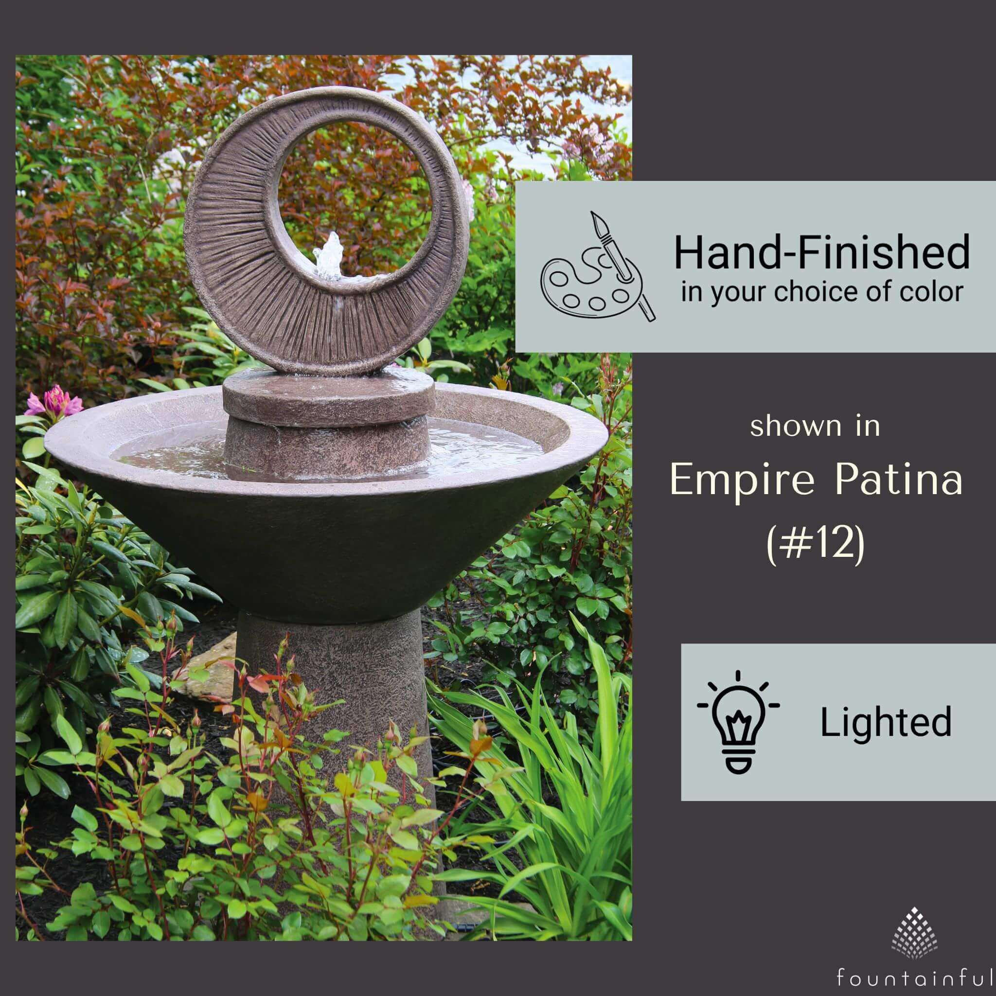 Garden Sunburst Concrete Fountain w/Lights - Thumbnail 4