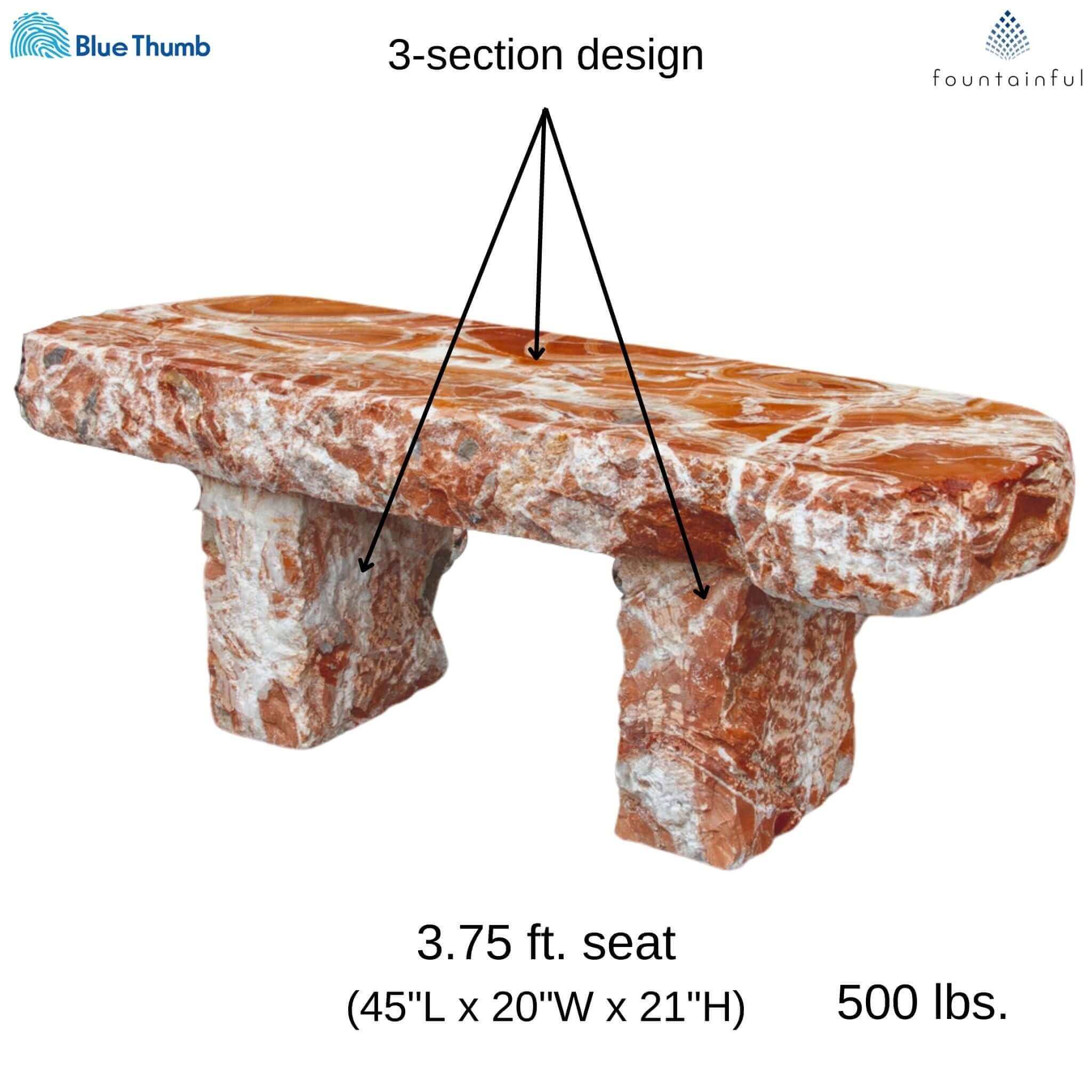 Red Onyx Garden Bench - Thumbnail 3