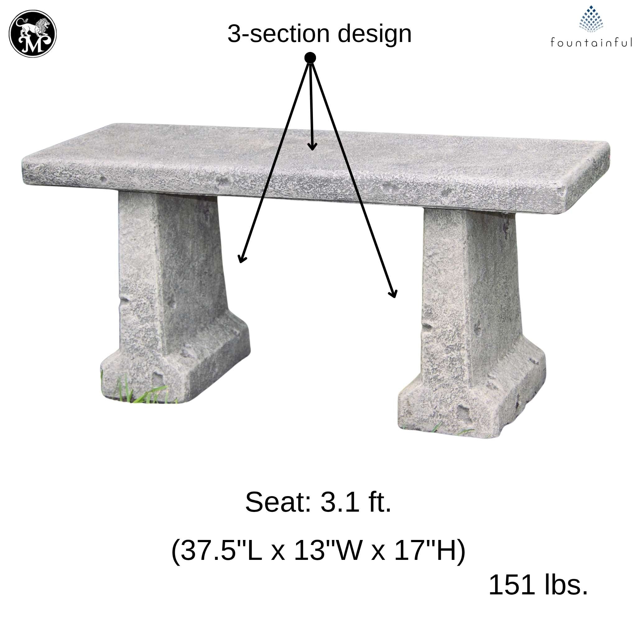 Chelsea Concrete Garden Bench - Thumbnail 5