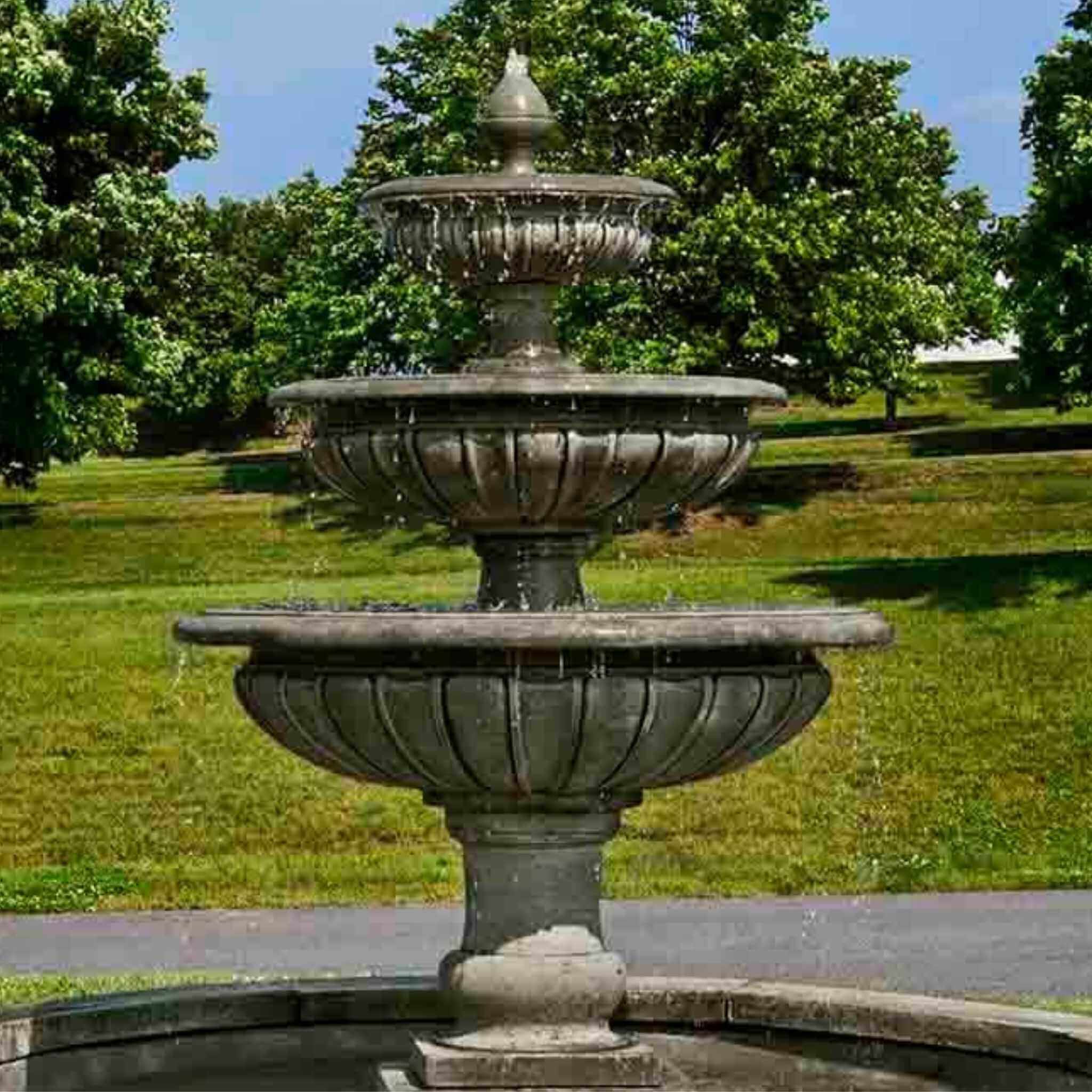 Longvue Estate 3-Tier Concrete Fountain - Campania #FT239