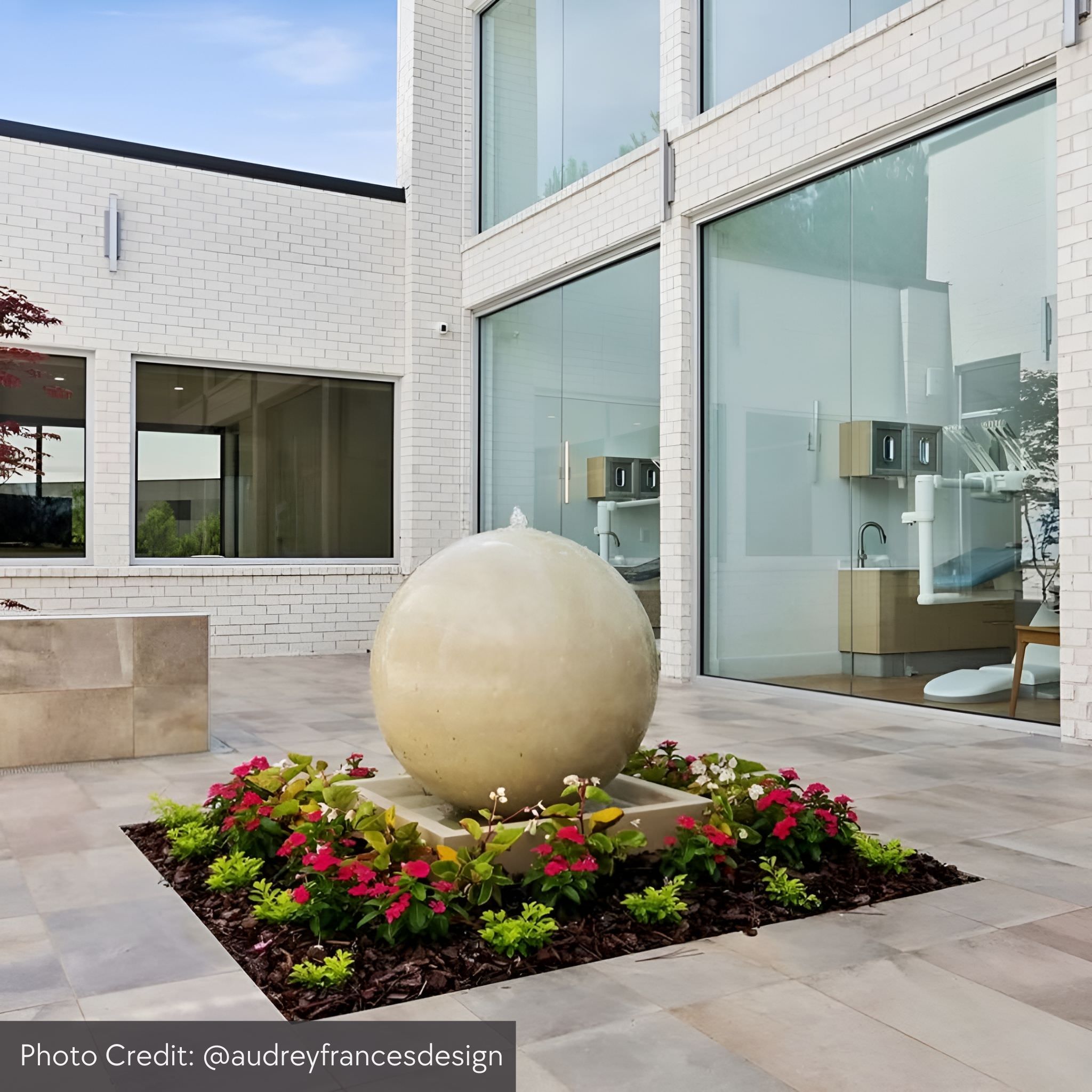 Large Sphere GFRC Garden Fountain - Thumbnail 3