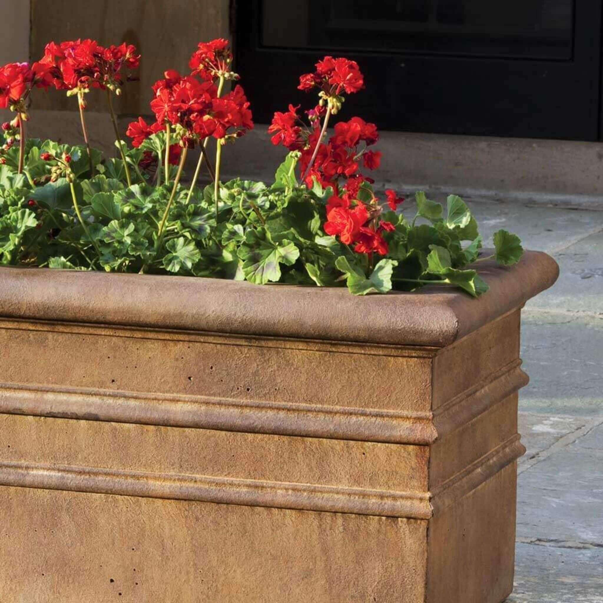 Classic Rolled Rim Concrete Window Planter - Campania