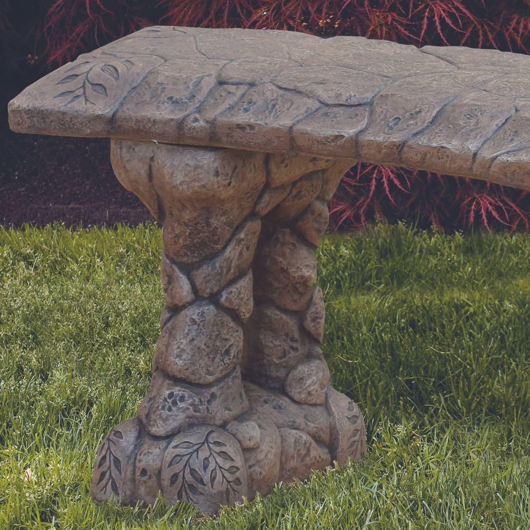 The Stone Concrete Garden Bench - Thumbnail 2
