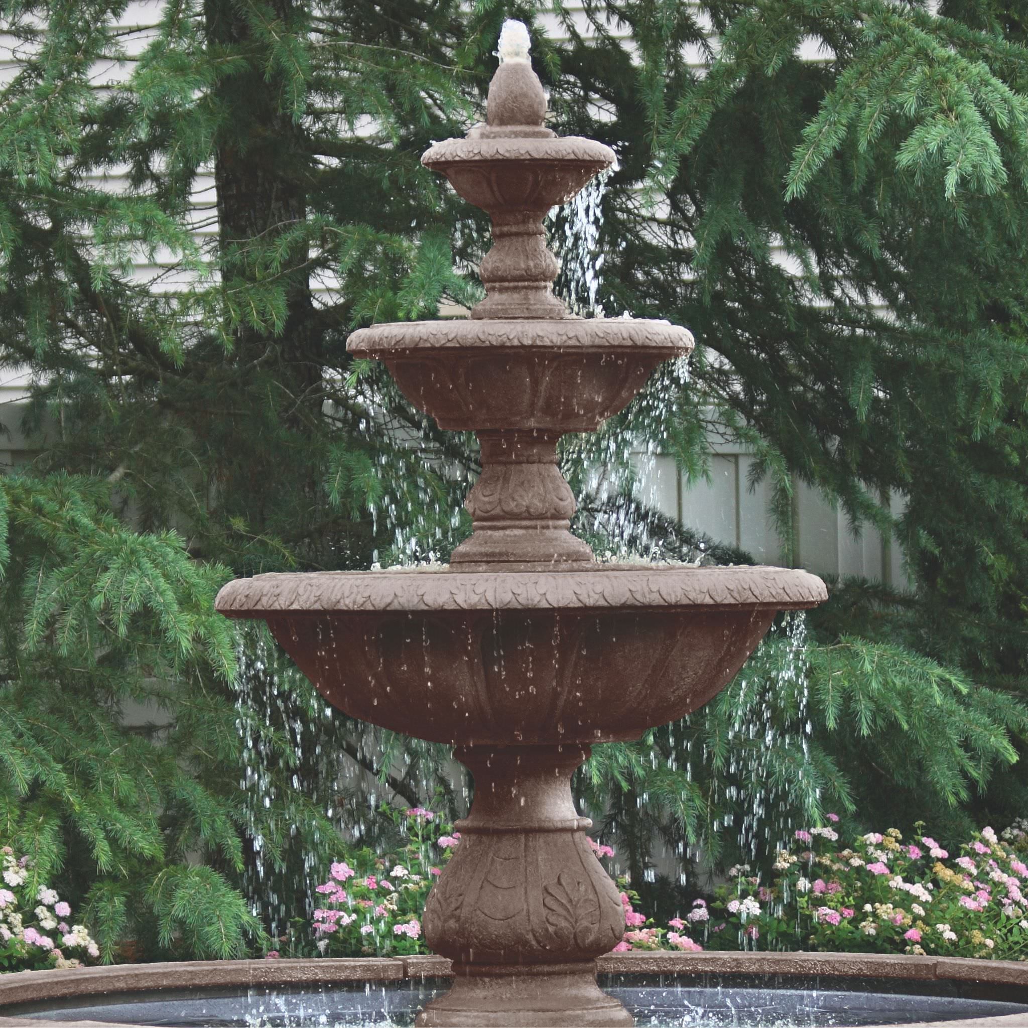 Windley Key 3-Tier Concrete Fountain w/Pool - Massarellis #3731