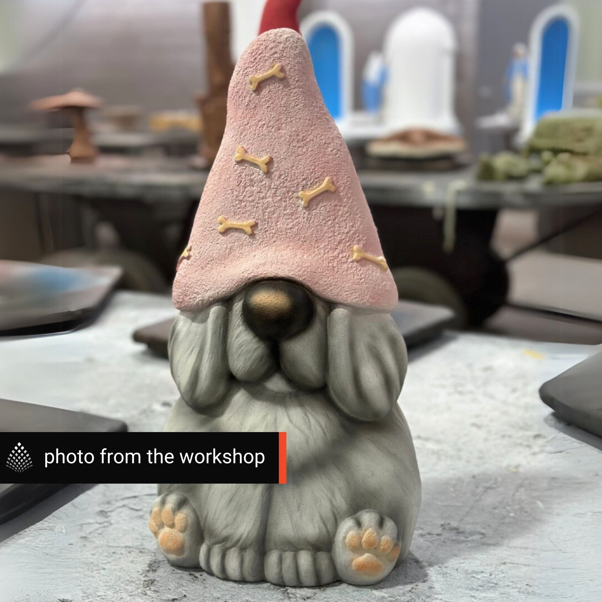 Dog Garden Gnome Concrete Statue - Massarellis #7612