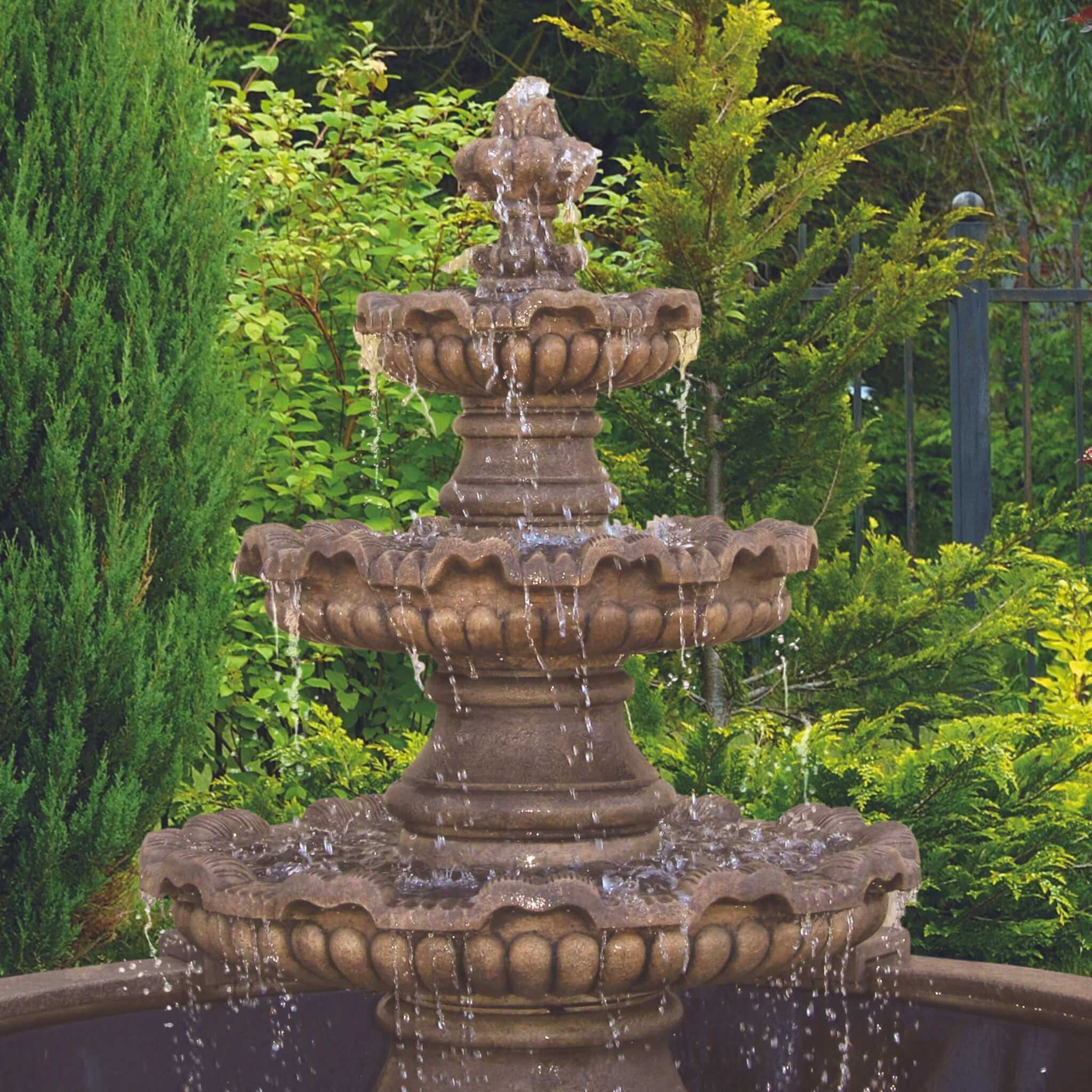 Renault 3-Tier Concrete Fountain with Pool - Massarellis