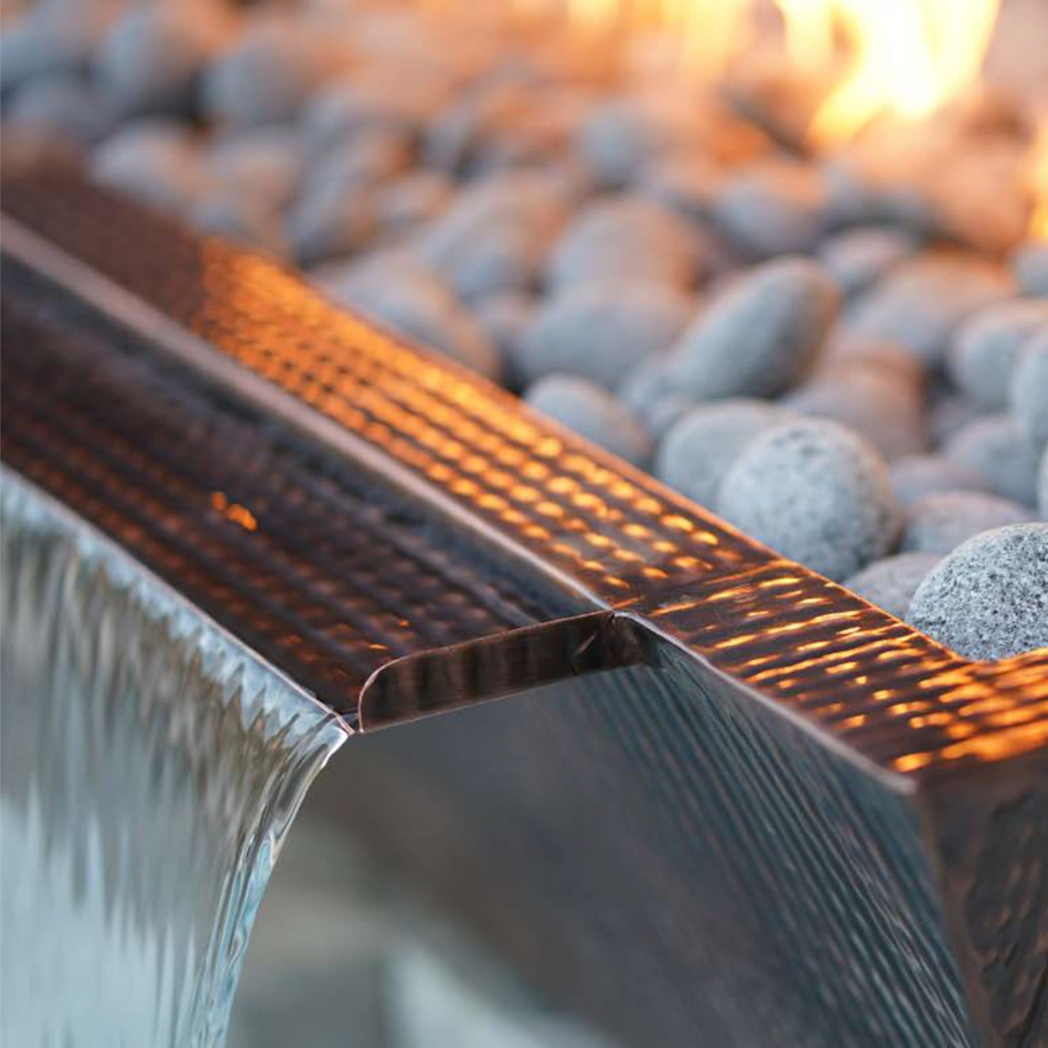 "Maya" Linear Copper Fire & Water Bowl - The Outdoor Plus