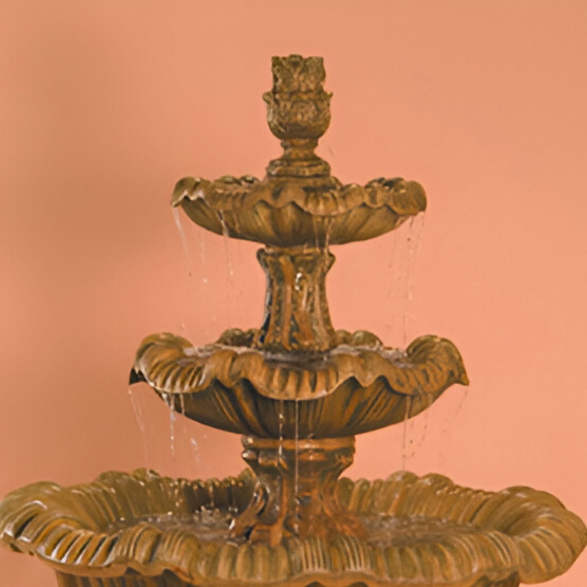 Italian 3-Tier Concrete Fountain - Fiore #IT3T