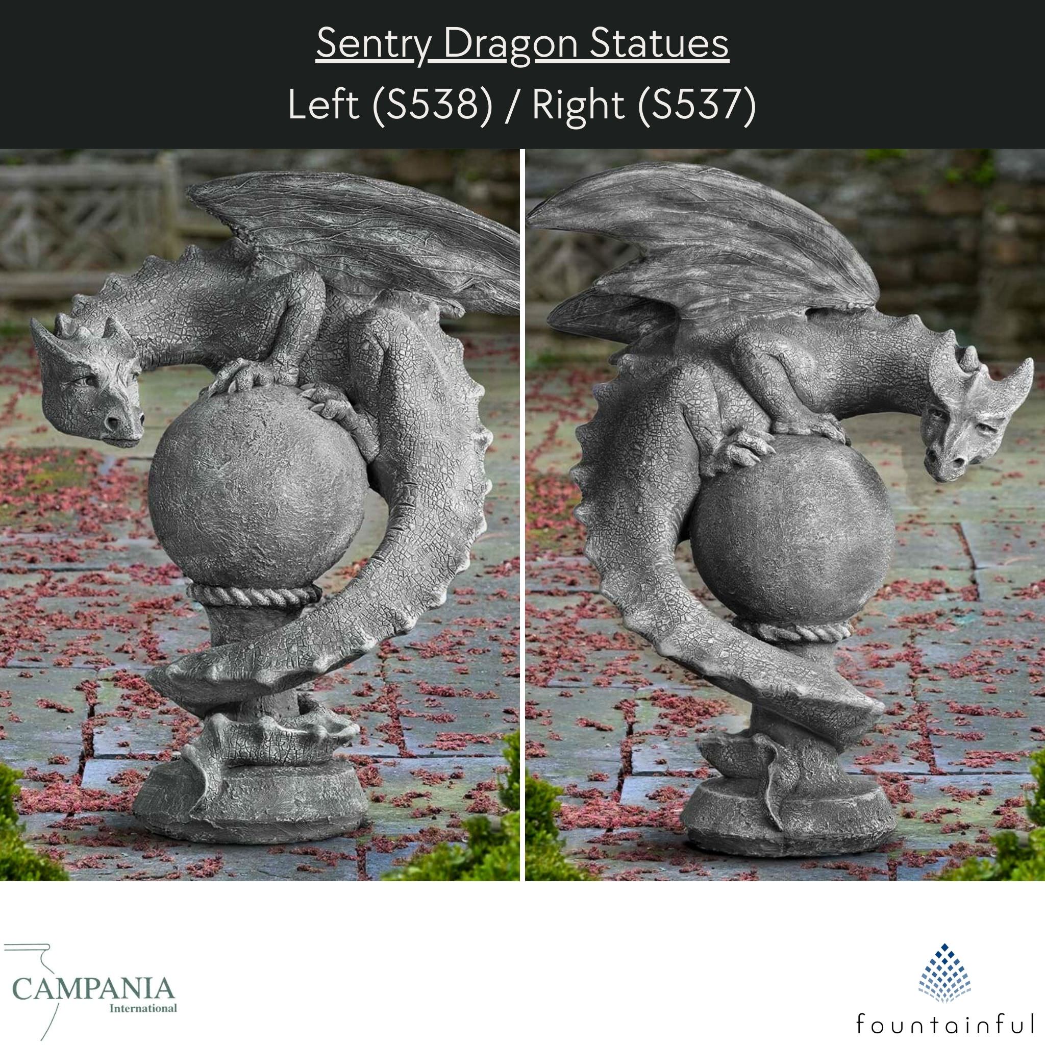 Sentry Dragon Concrete Garden Statues - Campania